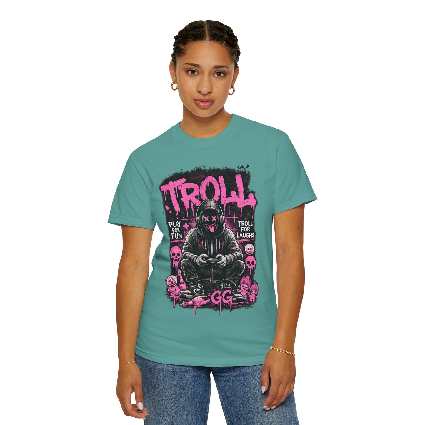 Troll Gamer Hoodie Graphic Tee | Gamer Skull Streetwear