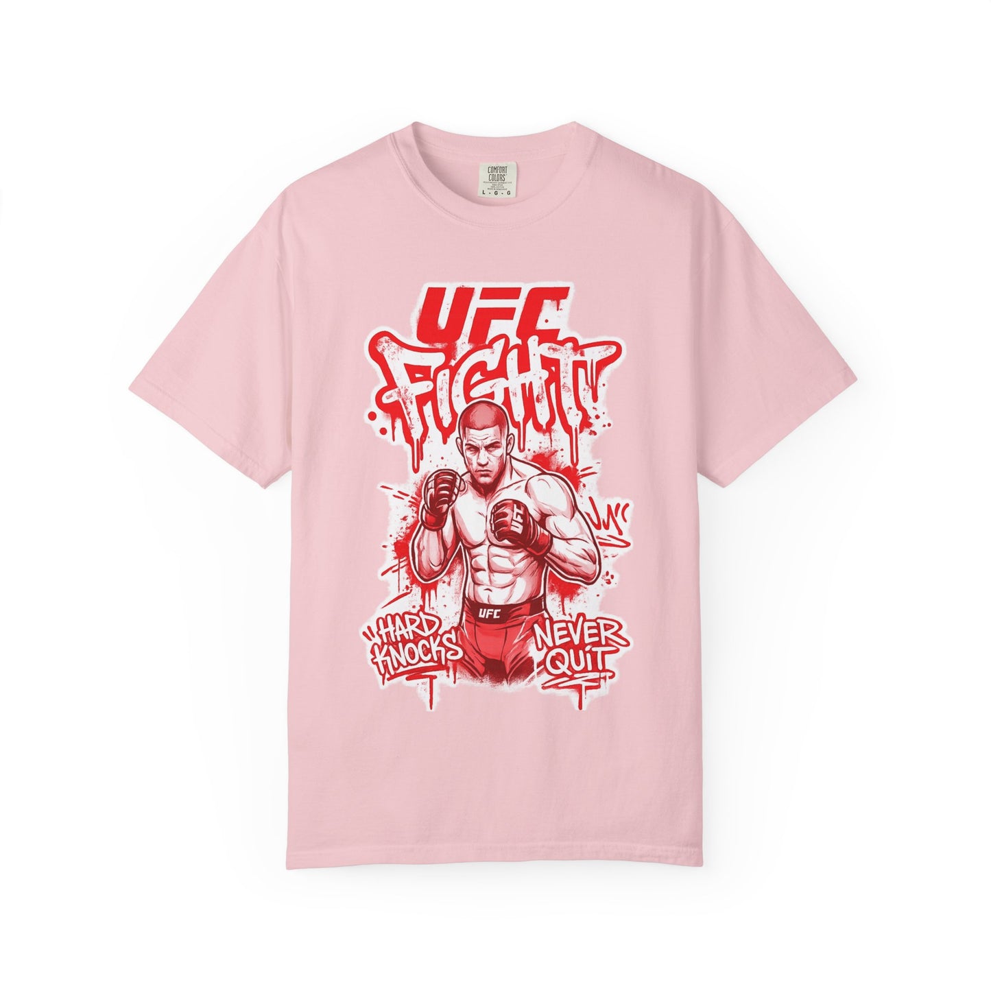 Fight Club MMA T-Shirt — 'UFC Fight' Graphic Tee, 'Hard Knocks Never Quit'