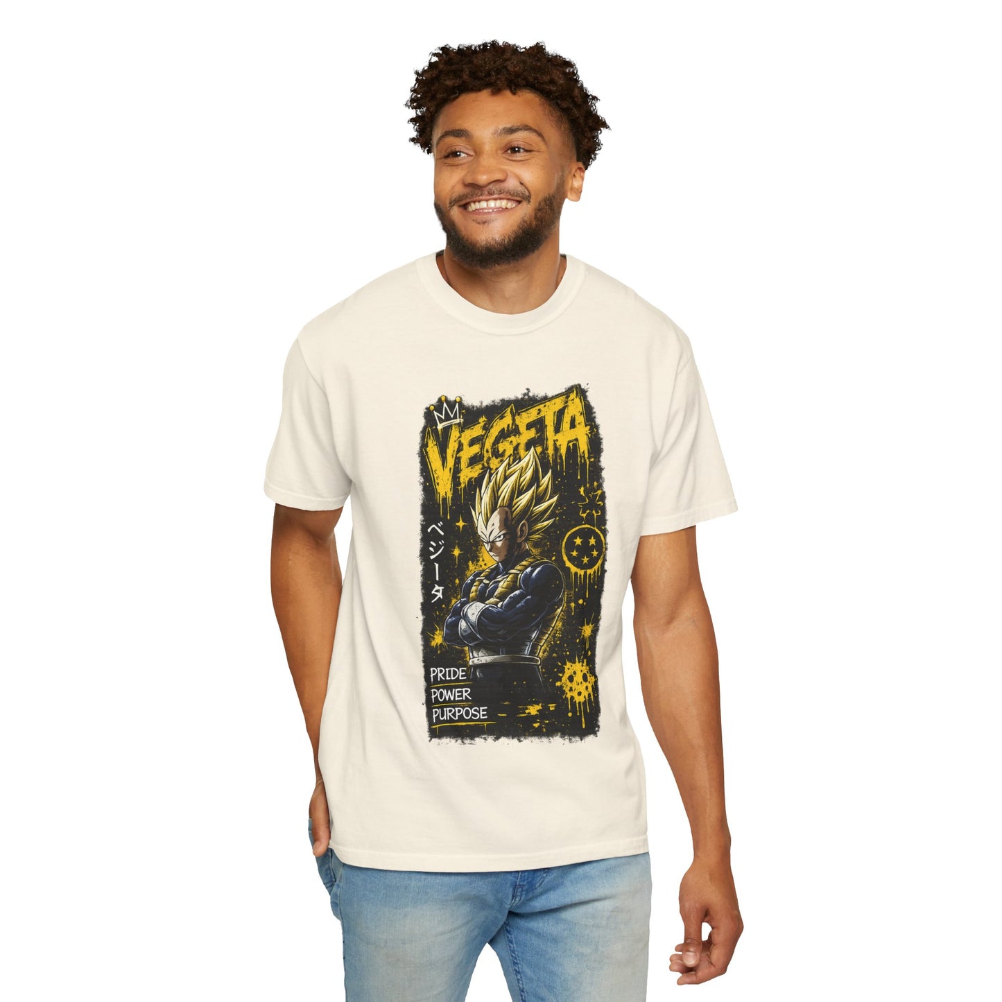 Vegeta Graphic T-Shirt — Pride Power Purpose Anime Tee