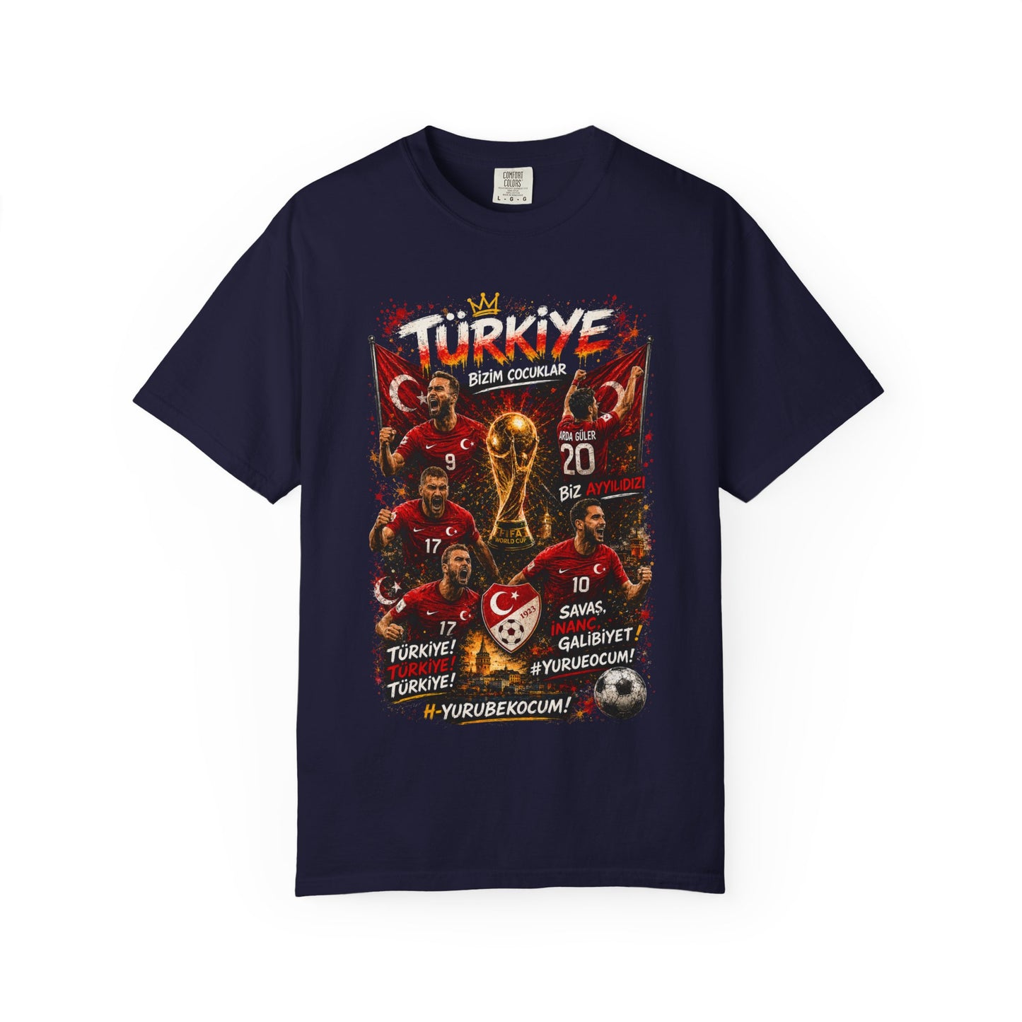 Turkey Football Champions T-Shirt | World Cup Trophy, Players, Turkish Flag