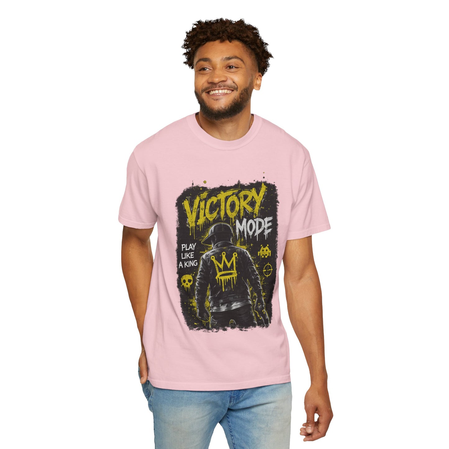 Victory Mode T-Shirt — 'Play Like a King' Graphic Tee for Gamers