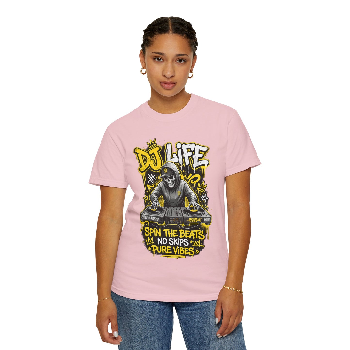 DJ Life T-Shirt — "Spin the Beats, No Skips, Pure Vibes" Graphic Tee