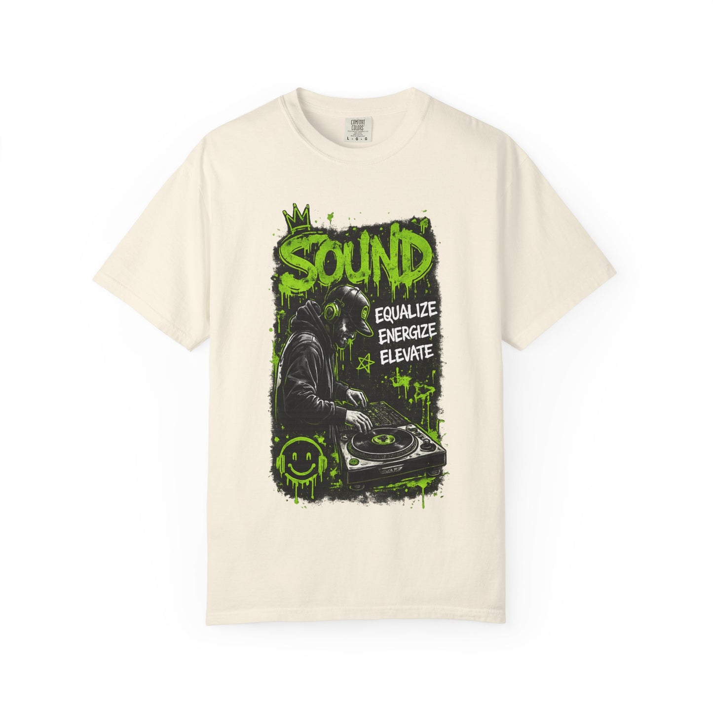 Sound DJ T-Shirt — "Sound: Equalize, Energize, Elevate" Graphic Tee