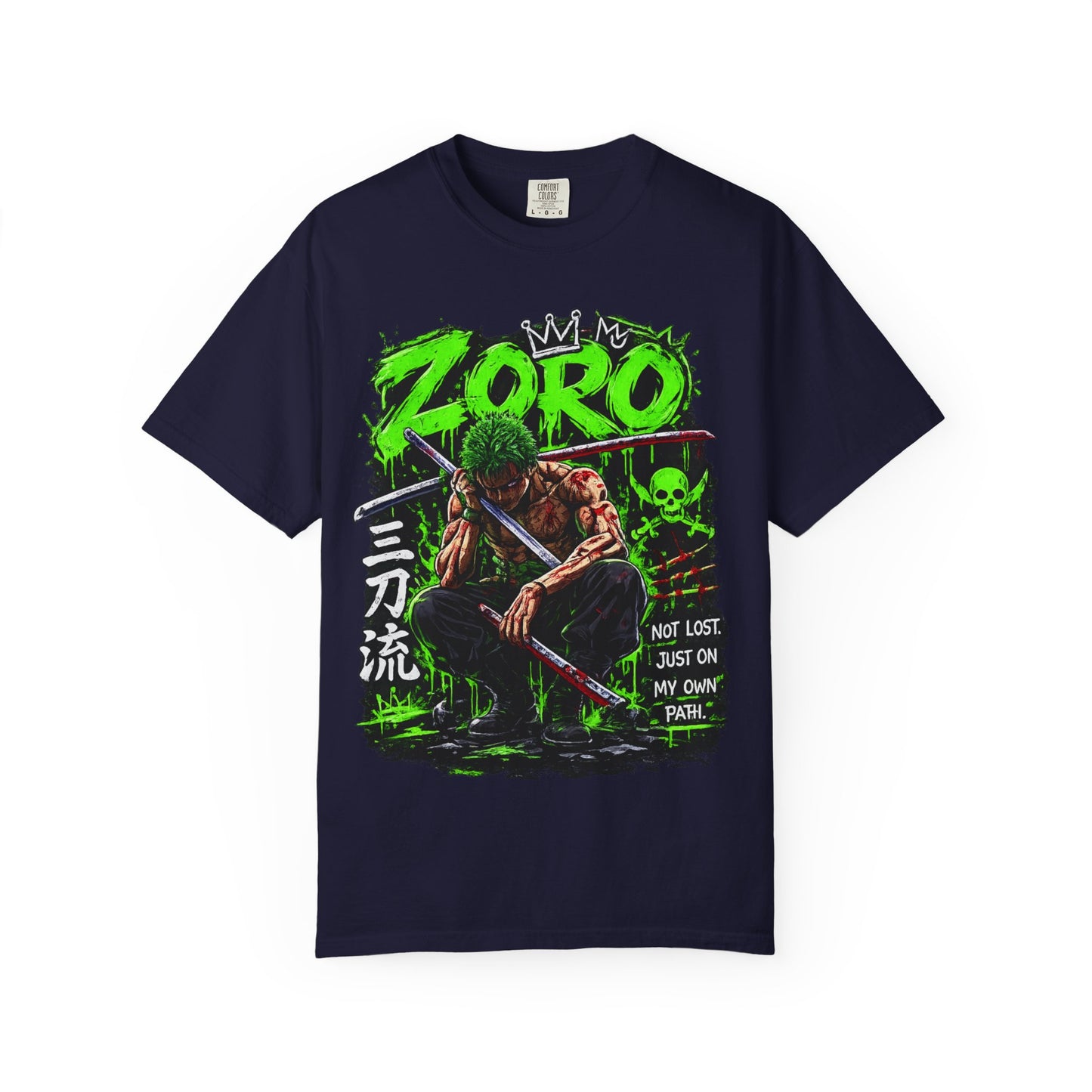 Zoro Anime Graphic T-Shirt — 'Not Lost, Just On My Own Path' Design