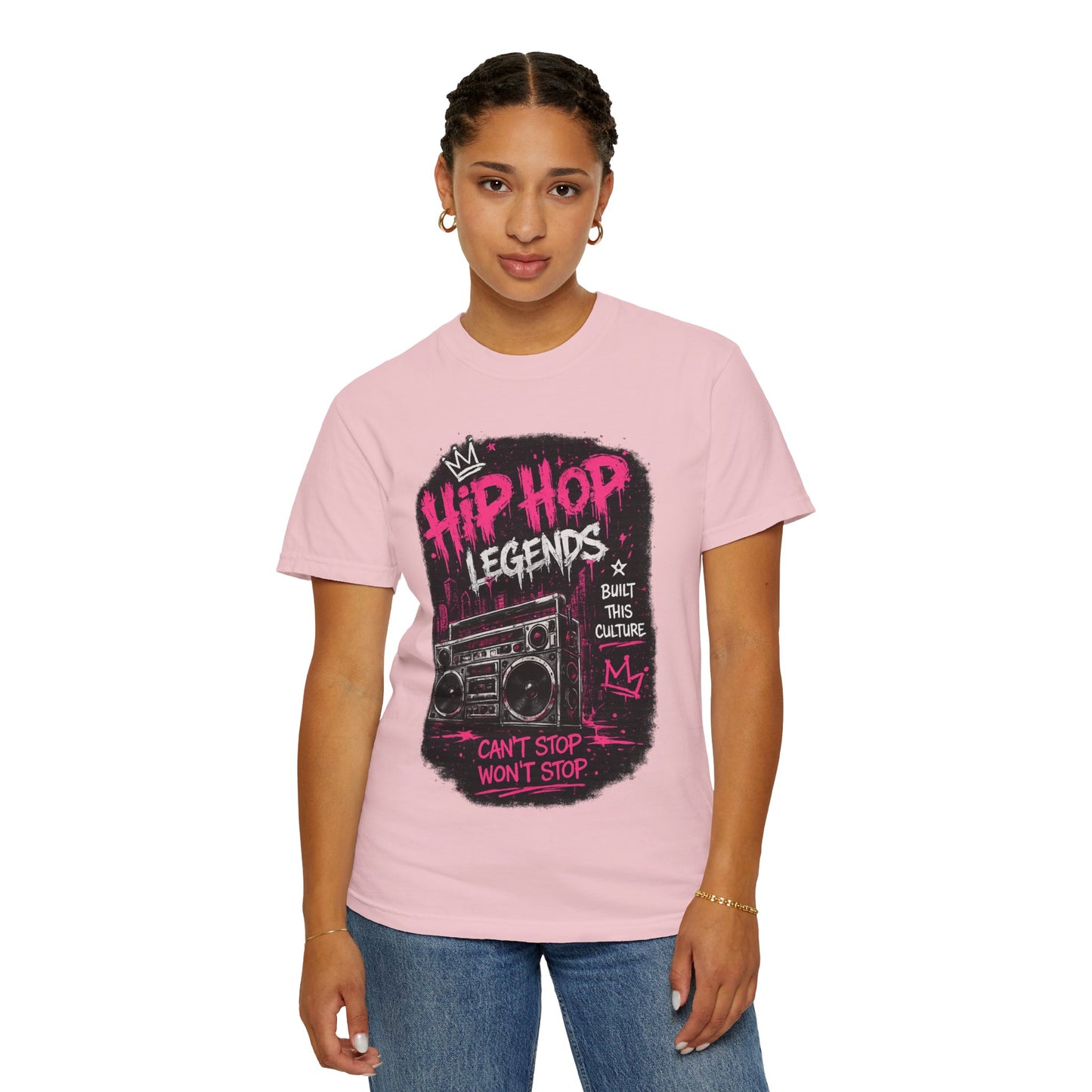 Hip Hop Legends Music T-Shirt — Can't Stop Won't Stop Retro Boombox Tee