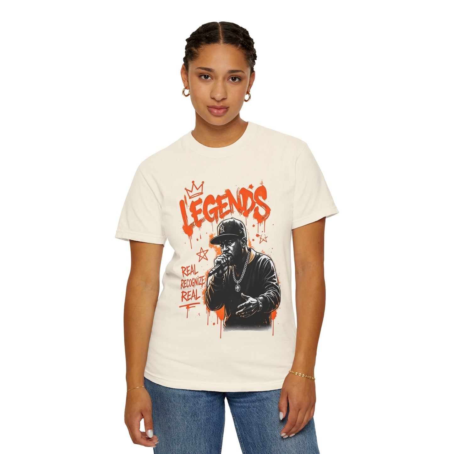 Legend’s Rapper Graphic T-Shirt — “Real Recognize Real” Streetwear Tee