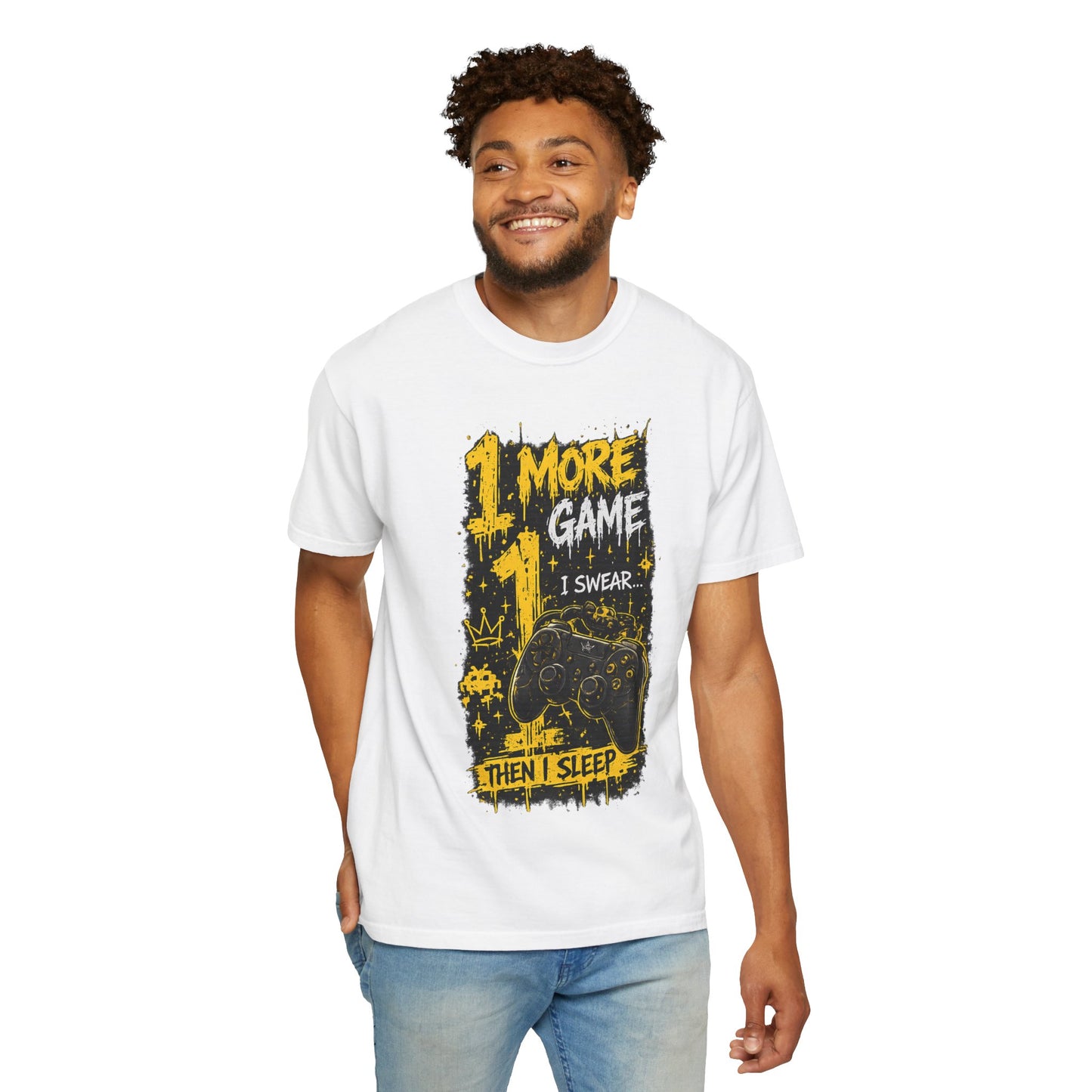 Gaming T-Shirt — “1 More Game I Swear Then I Sleep” Graphic Tee