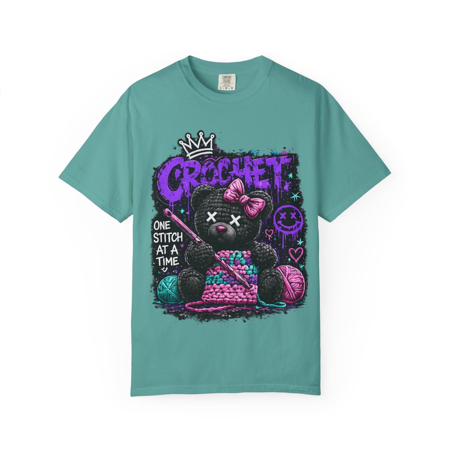 Crochet Voodoo Bear T-Shirt — "One Stitch at a Time" Crochet Graphic Tee