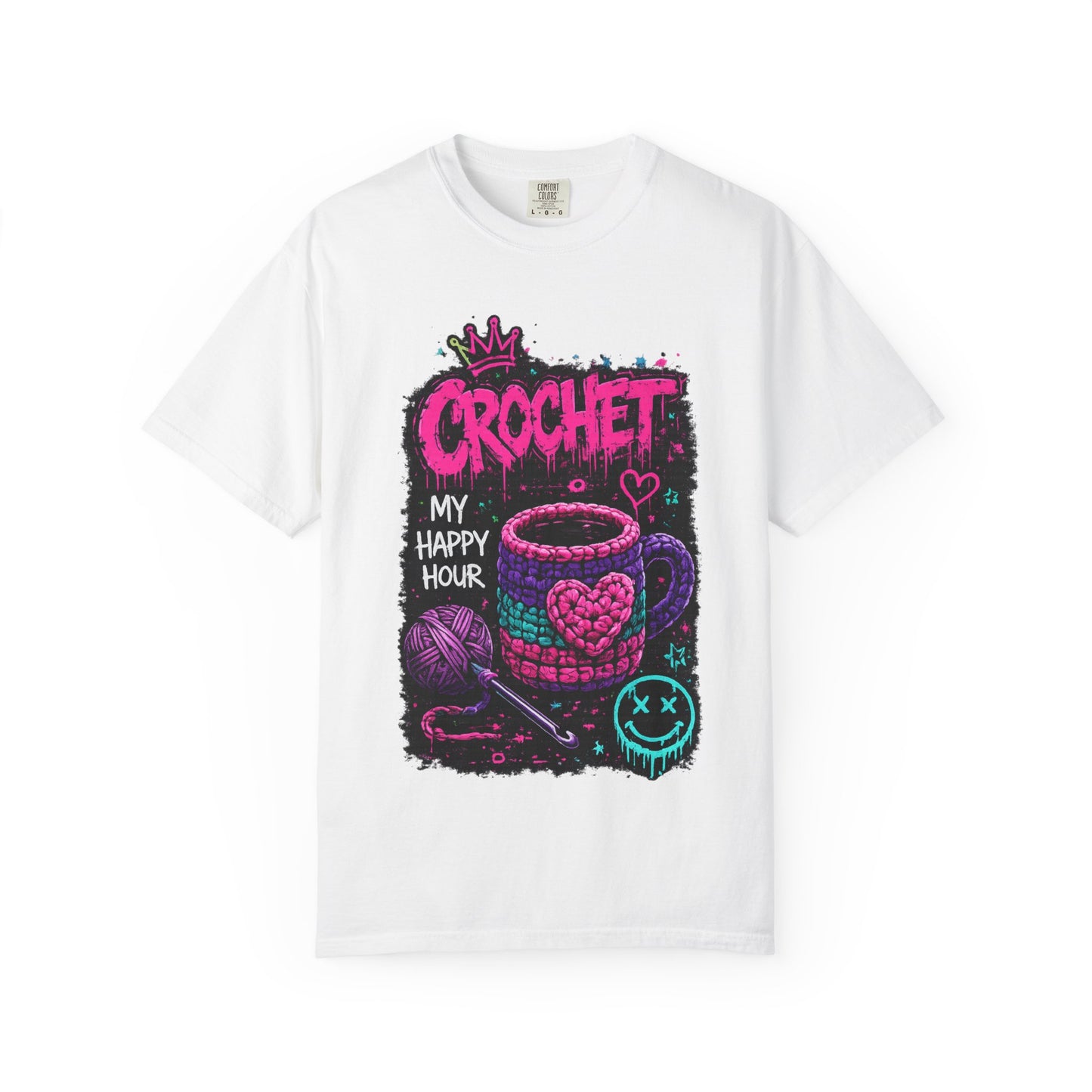 Crochet My Happy Hour T-Shirt — Funny Crochet Lover Tee