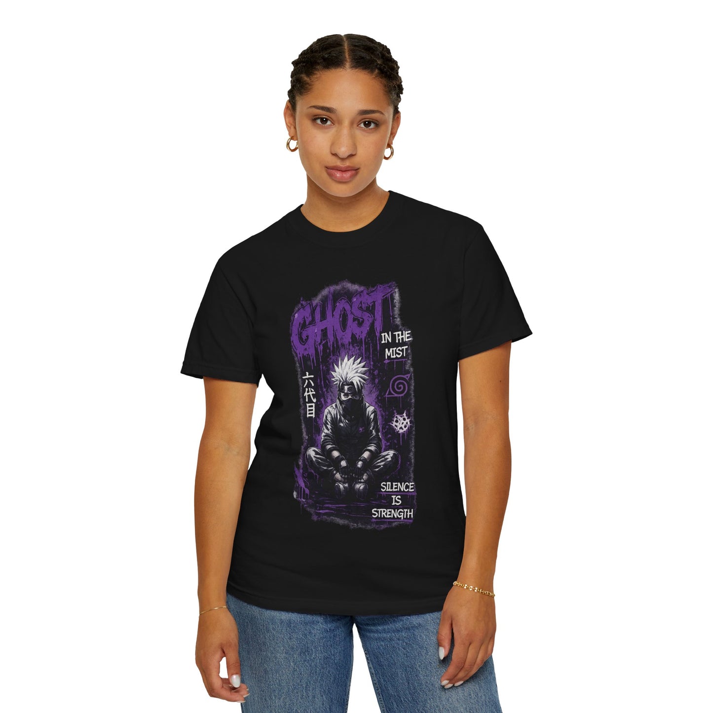 Ghost in the Mist Graphic T-Shirt — "Silence is Strength" Anime Tee