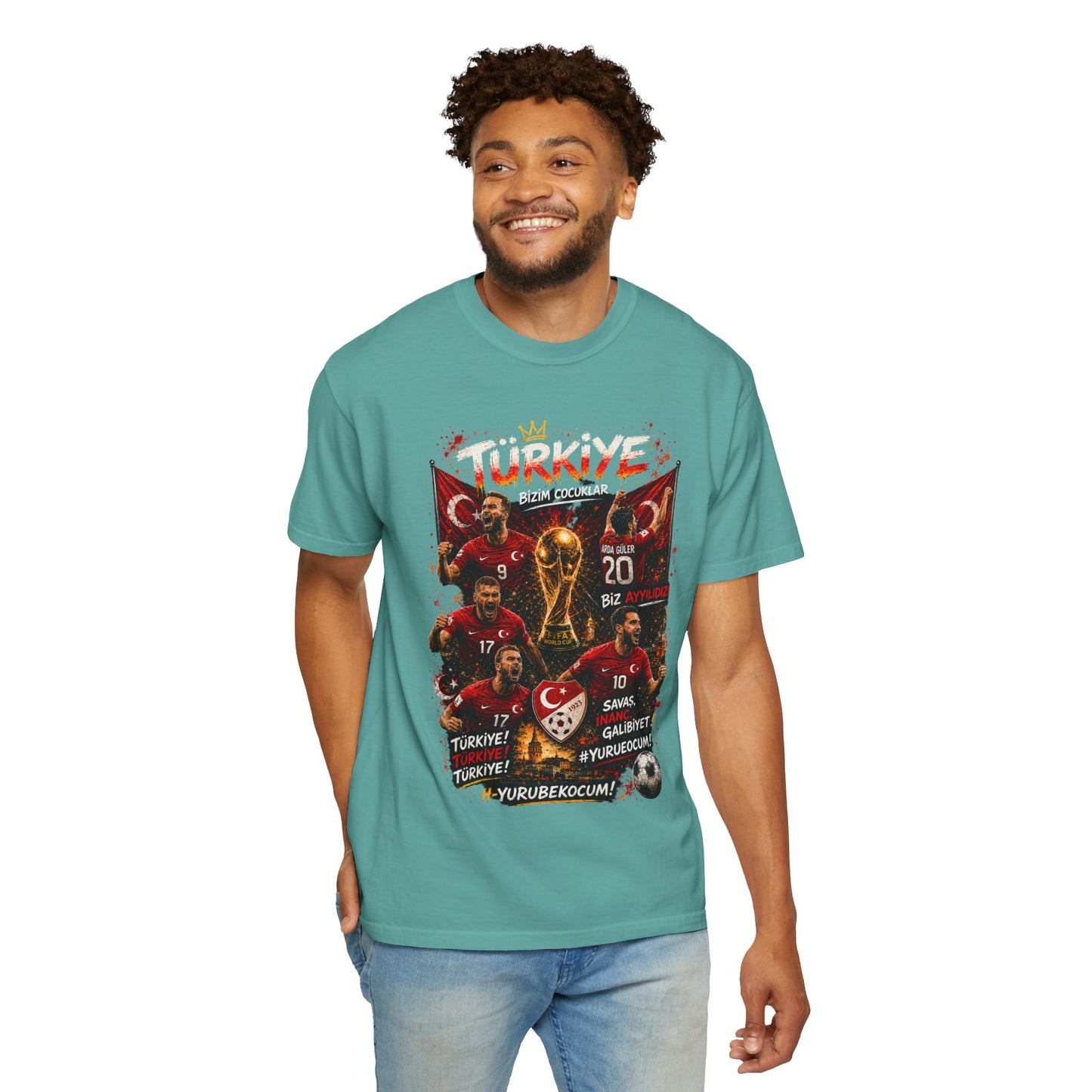 Turkey Football Champions T-Shirt | World Cup Trophy, Players, Turkish Flag