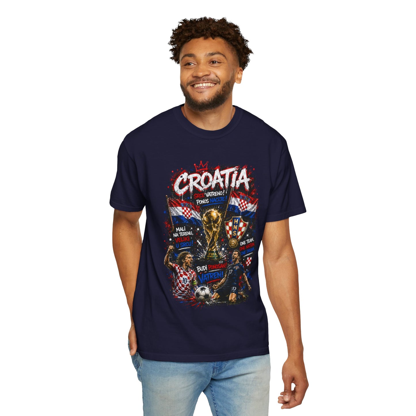 Croatia World Cup Trophy Soccer T-Shirt | Croatian Flag Football Tee
