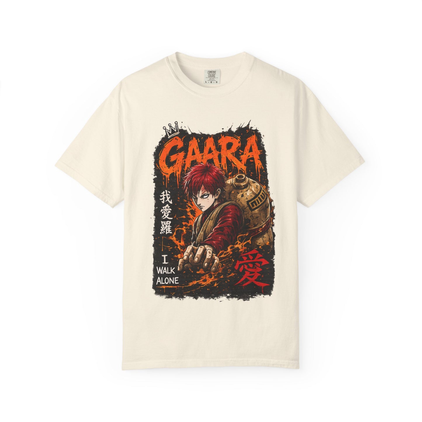 Anime Character Graphic T-Shirt — "I Walk Alone" Gaara Design