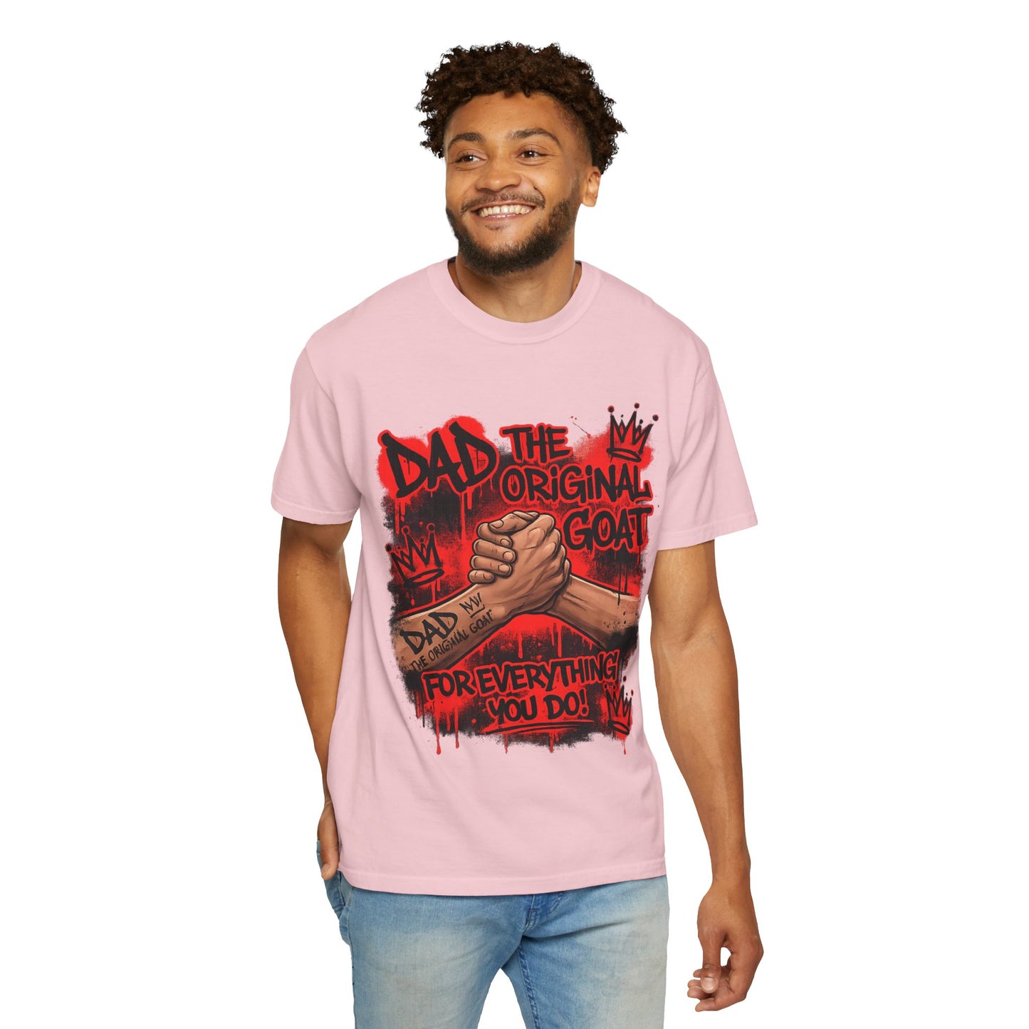 The Original GOAT Dad T-Shirt | Arm Wrestle Graphic Fathers Day Shirt