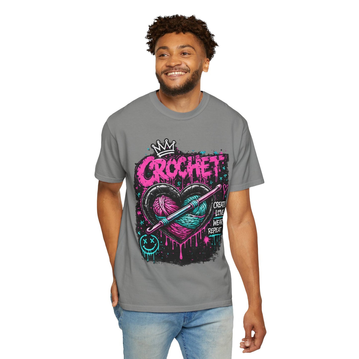 Crochet Heart Graphic T-Shirt — Create Love Wear Repeat