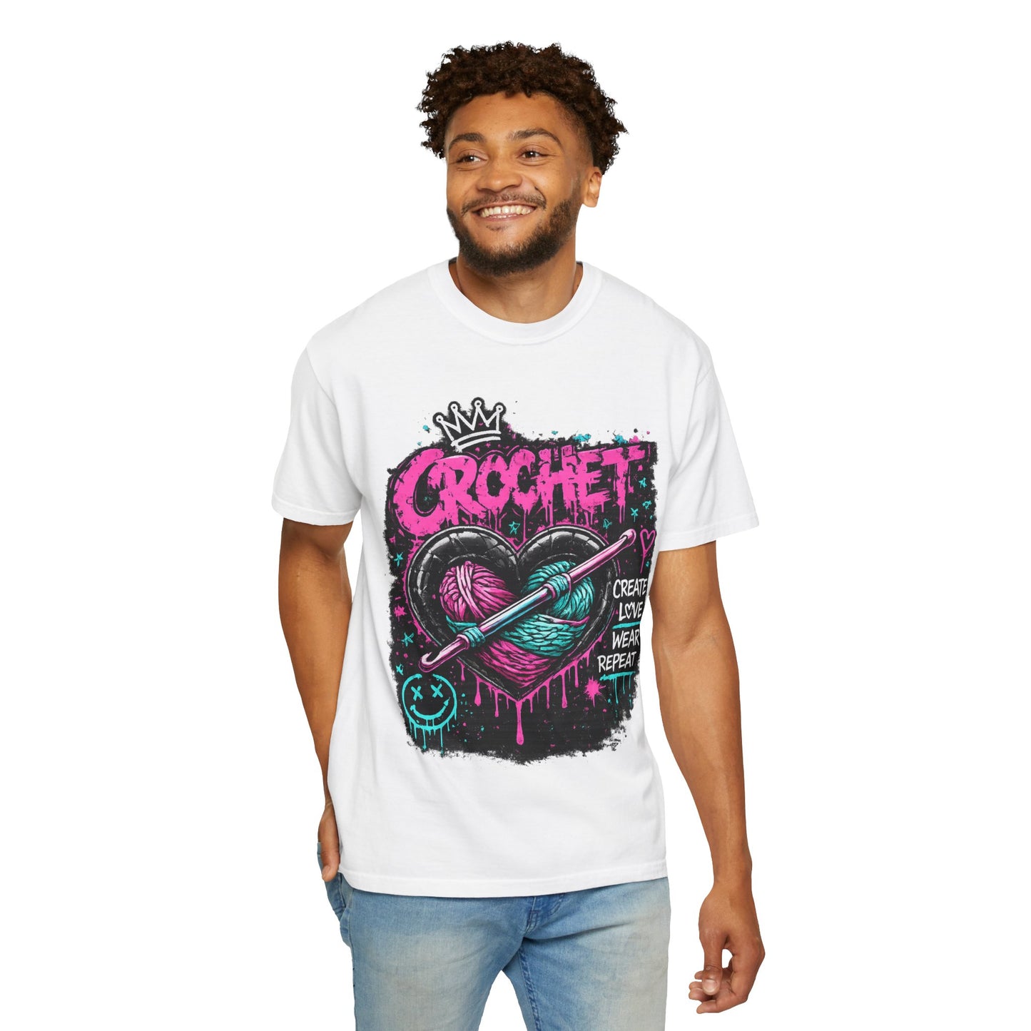 Crochet Heart Graphic T-Shirt — Create Love Wear Repeat