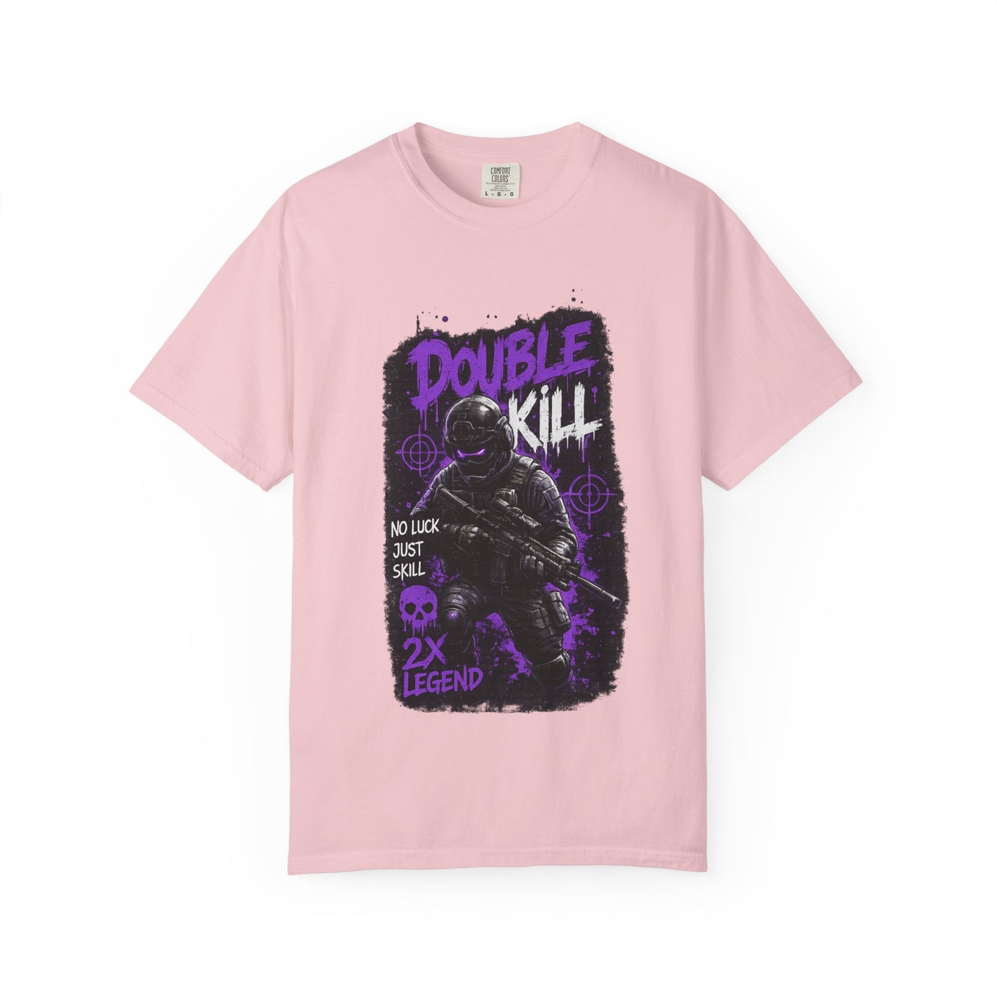 Double Kill Gamer T-Shirt — Retro Neon FPS Graphic Tee