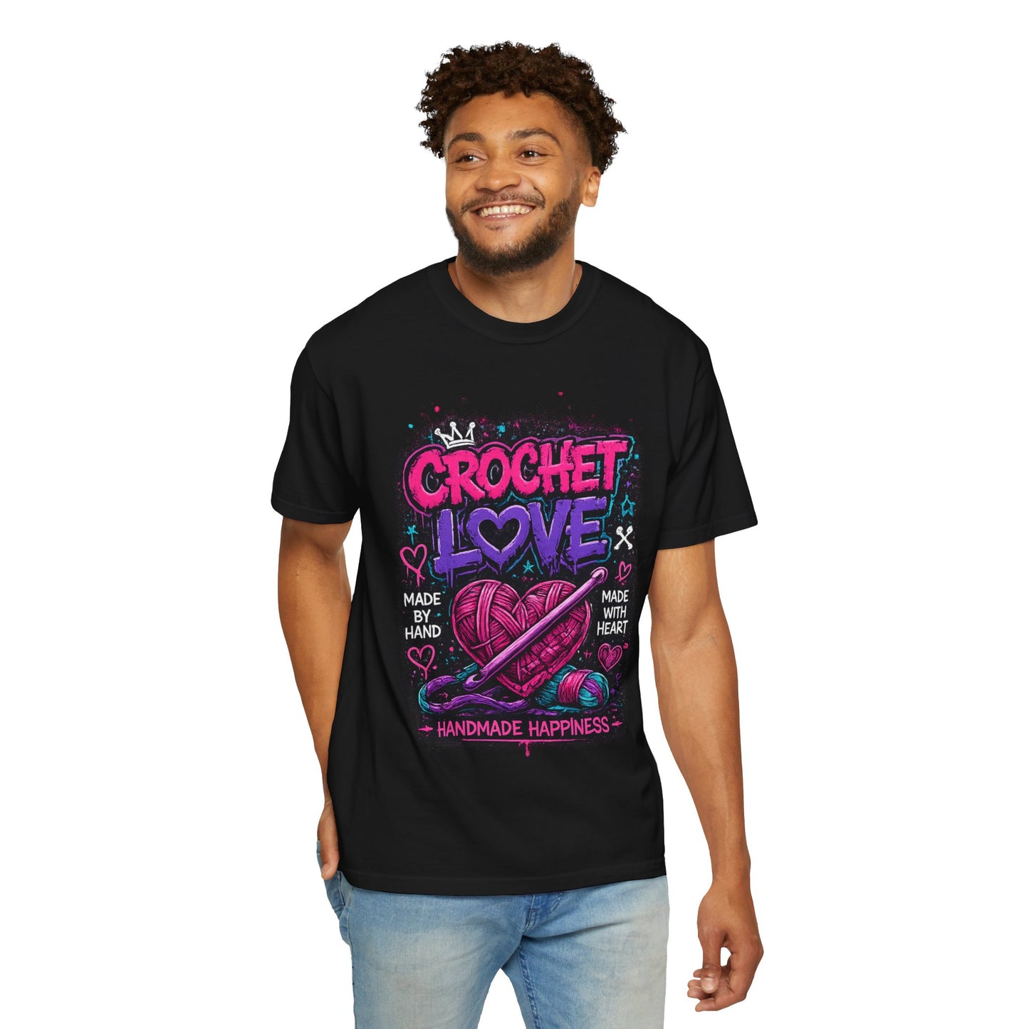 Crochet Love T-Shirt — Handmade Happiness Graphic