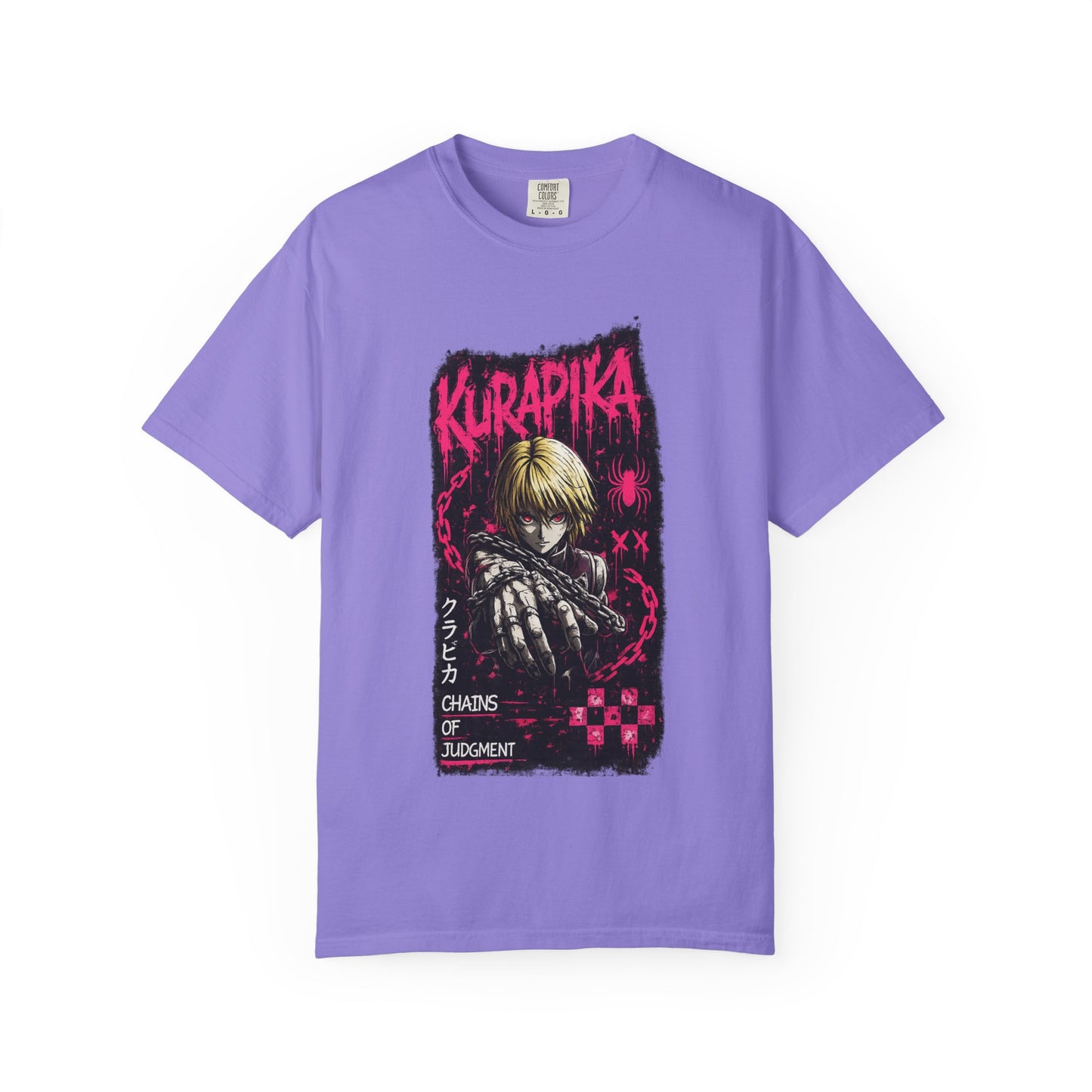 Kurapika Graphic T-Shirt — Anime Thriller 'Chains of Judgment' Tee