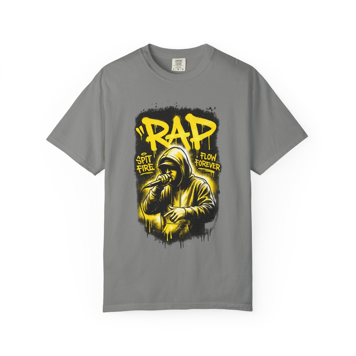 Rap Microphone Graphic T-Shirt — Spit Fire Flow Forever Hip Hop Tee