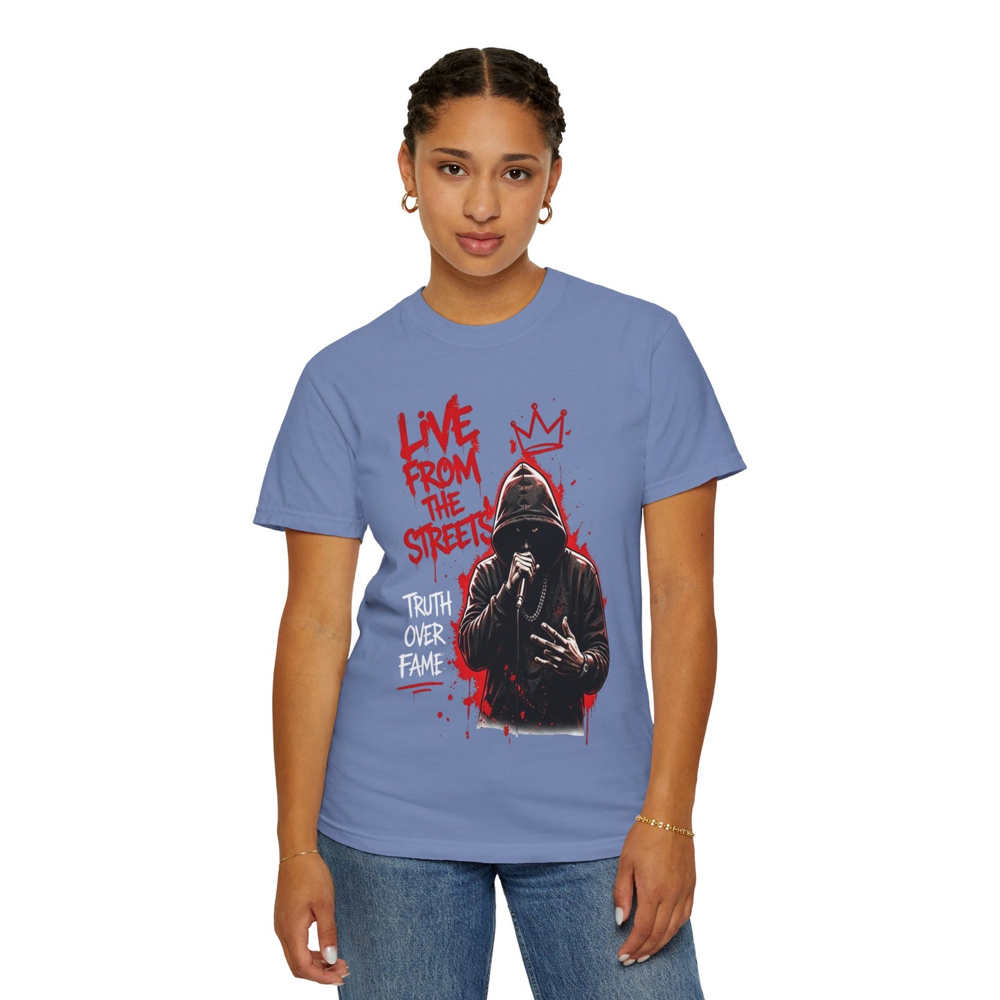 Live From The Streets Graphic T-Shirt — Hoodie Shadow Rapper Design
