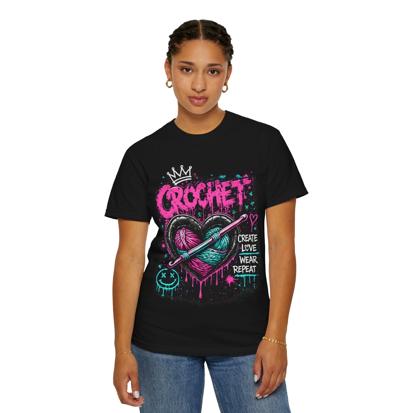 Crochet Heart Graphic T-Shirt — Create Love Wear Repeat