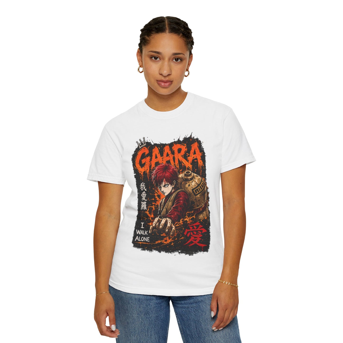 Anime Character Graphic T-Shirt — "I Walk Alone" Gaara Design