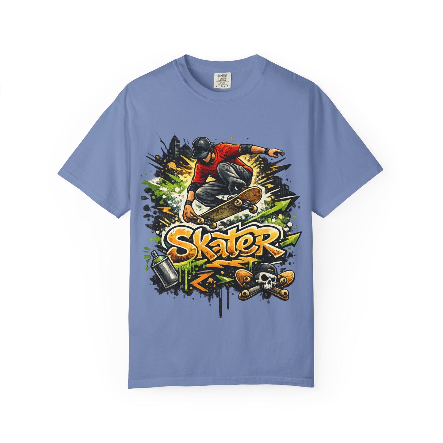 Skater Graphic T-Shirt - Unisex Garment-Dyed Tee for Skate Lovers