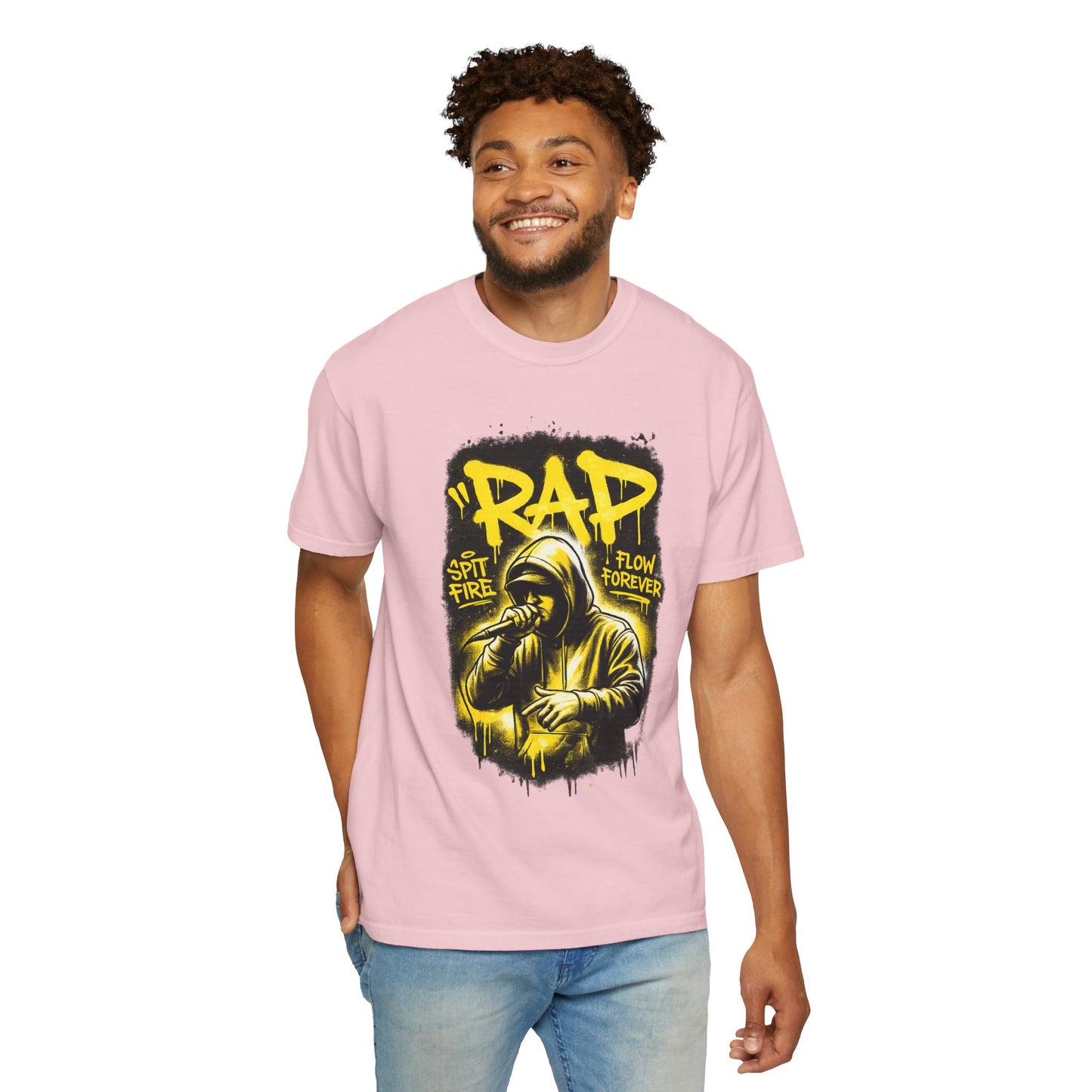 Rap Microphone Graphic T-Shirt — Spit Fire Flow Forever Hip Hop Tee