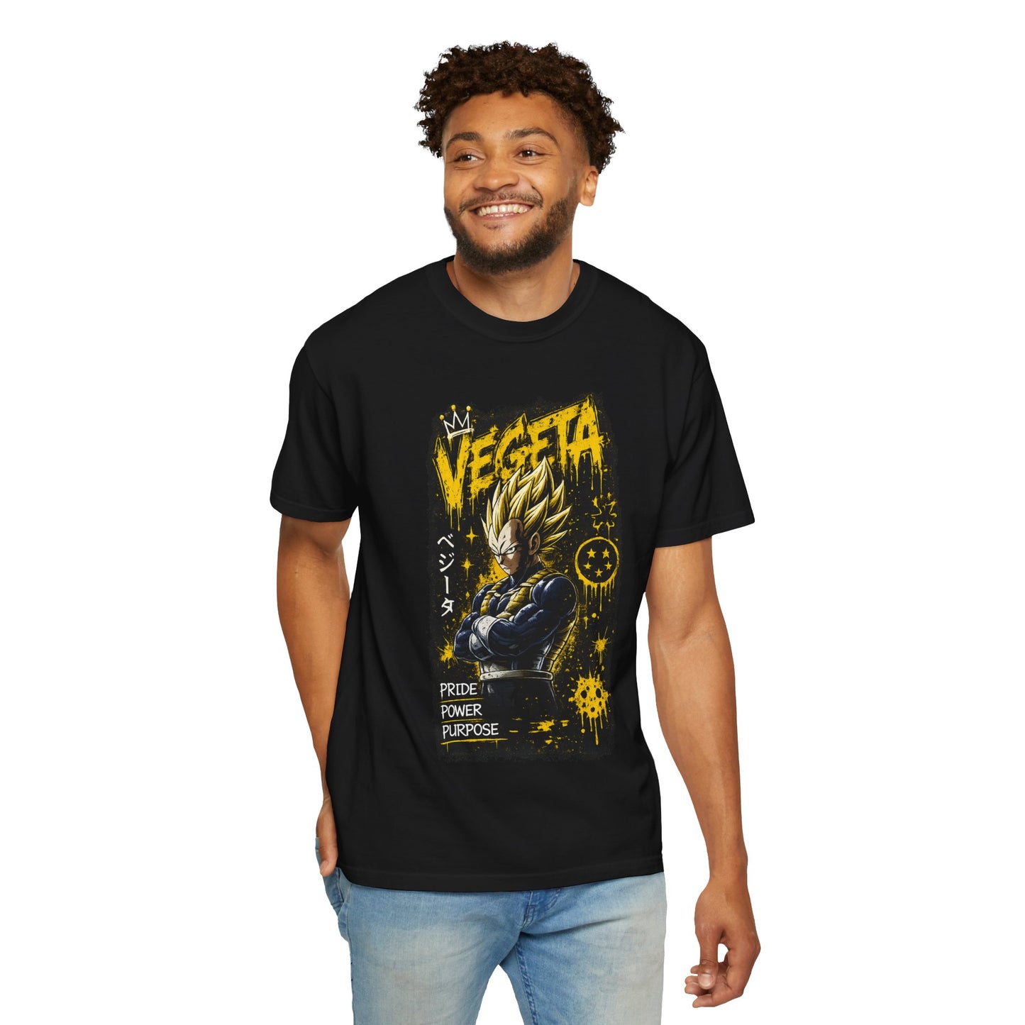 Vegeta Graphic T-Shirt — Pride Power Purpose Anime Tee