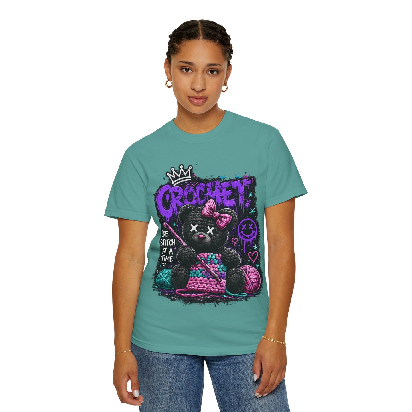 Crochet Voodoo Bear T-Shirt — "One Stitch at a Time" Crochet Graphic Tee