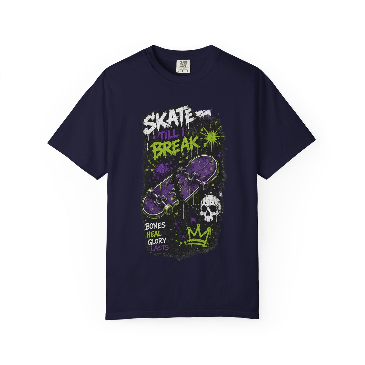 Skate Break Graphic T-Shirt — Skateboard Skull Streetwear