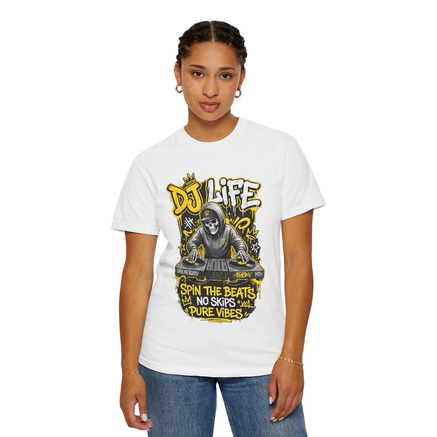 DJ Life T-Shirt — "Spin the Beats, No Skips, Pure Vibes" Graphic Tee