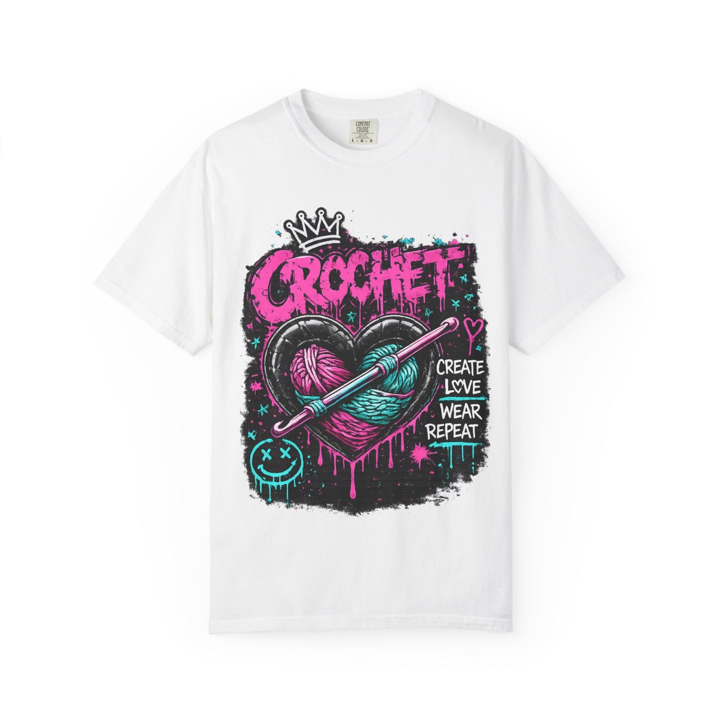 Crochet Heart Graphic T-Shirt — Create Love Wear Repeat