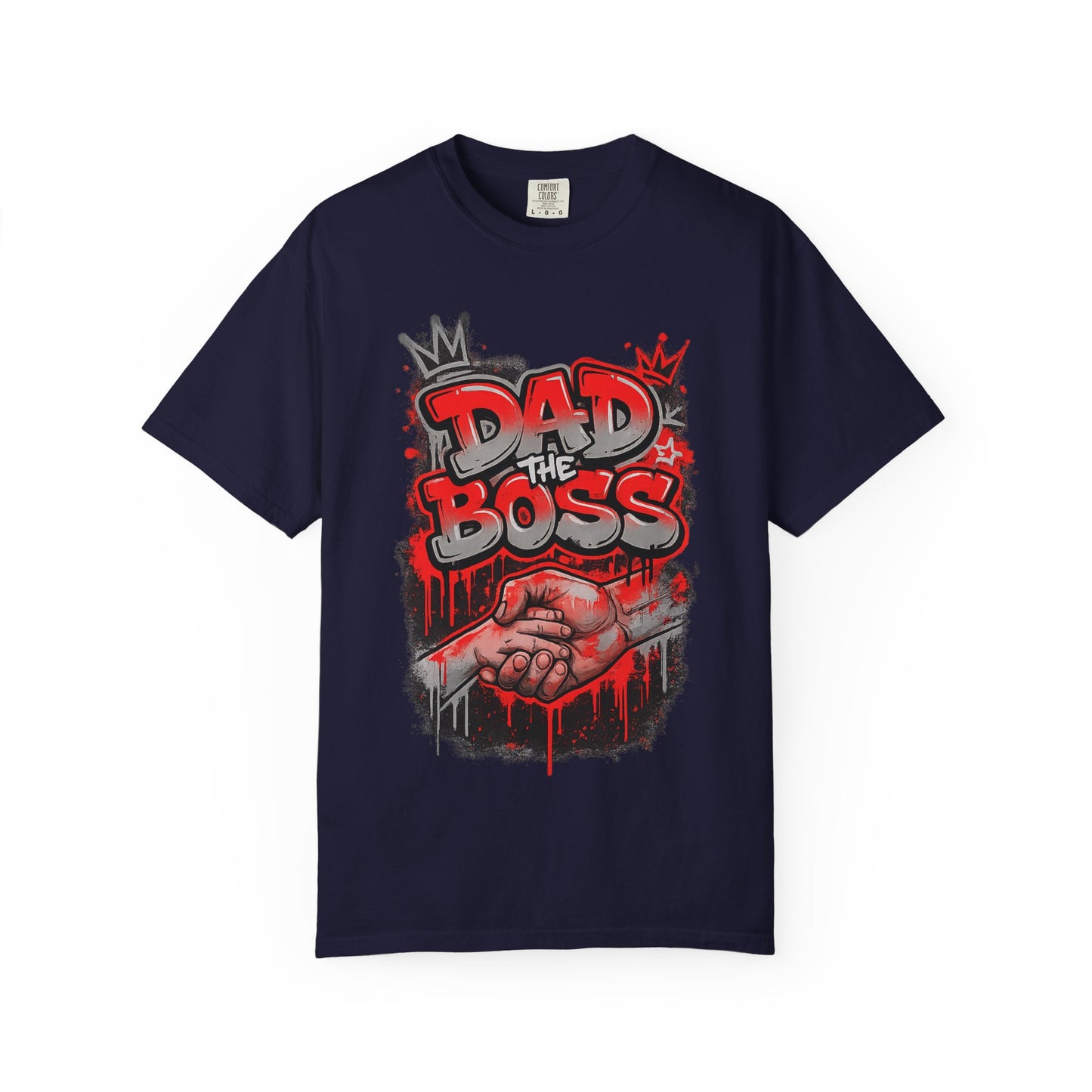 Dad The Boss shirt | Graffiti fist design, red black street art