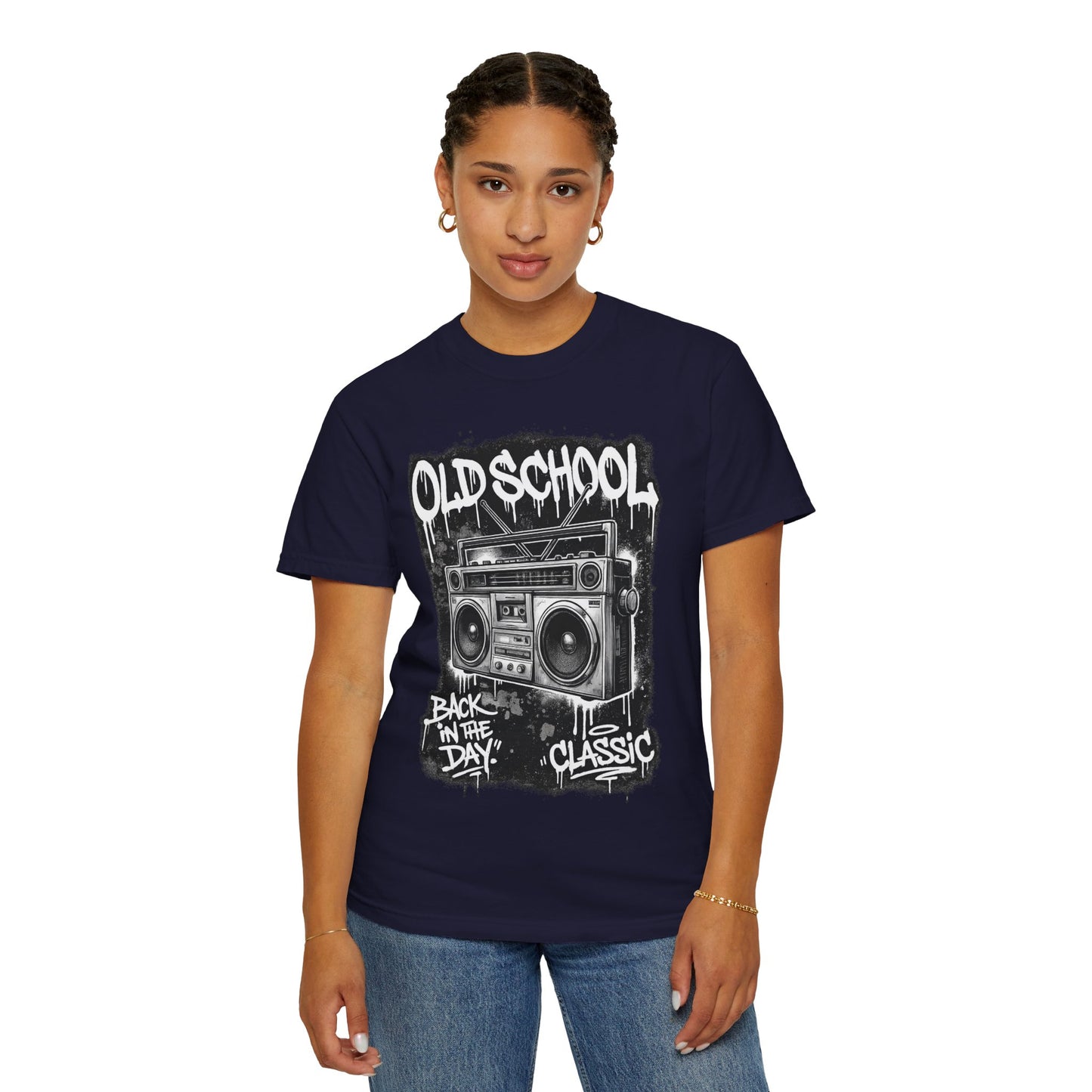 Old School Boombox T-Shirt — "Back in the Day" Vintage Hip Hop Graphic Tee