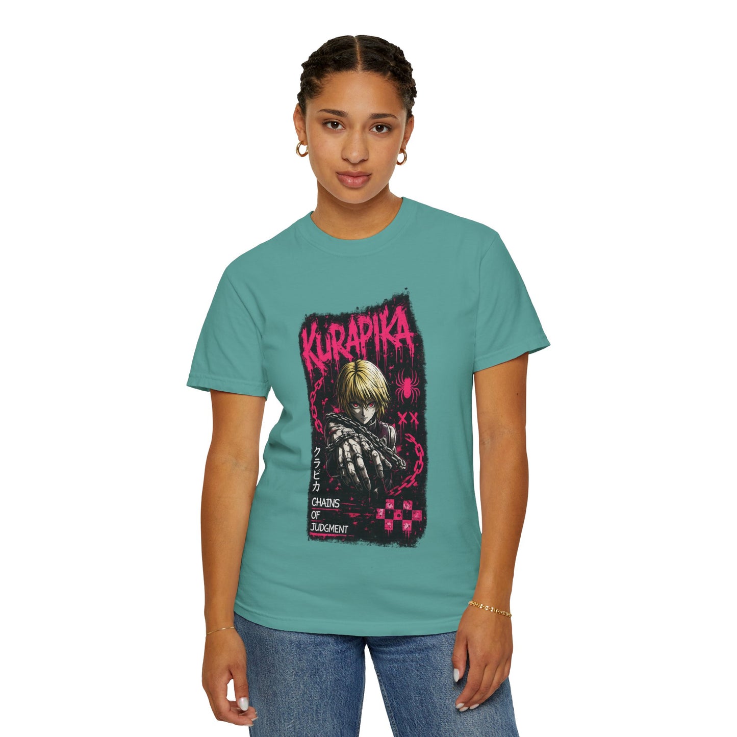 Kurapika Graphic T-Shirt — Anime Thriller 'Chains of Judgment' Tee