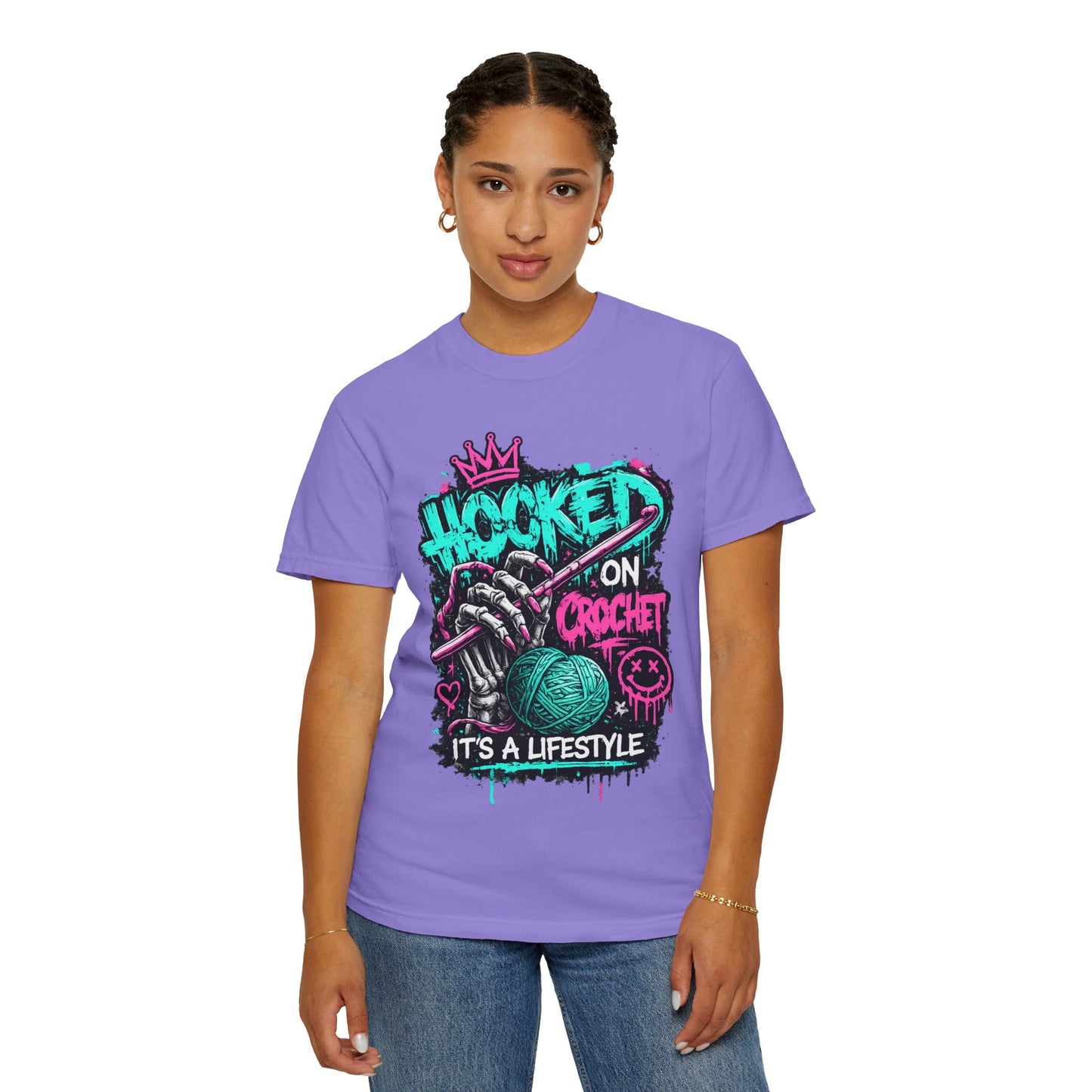 Hooked on Crochet T-Shirt — "It's a Lifestyle" Graphic Tee for Crochet Lovers