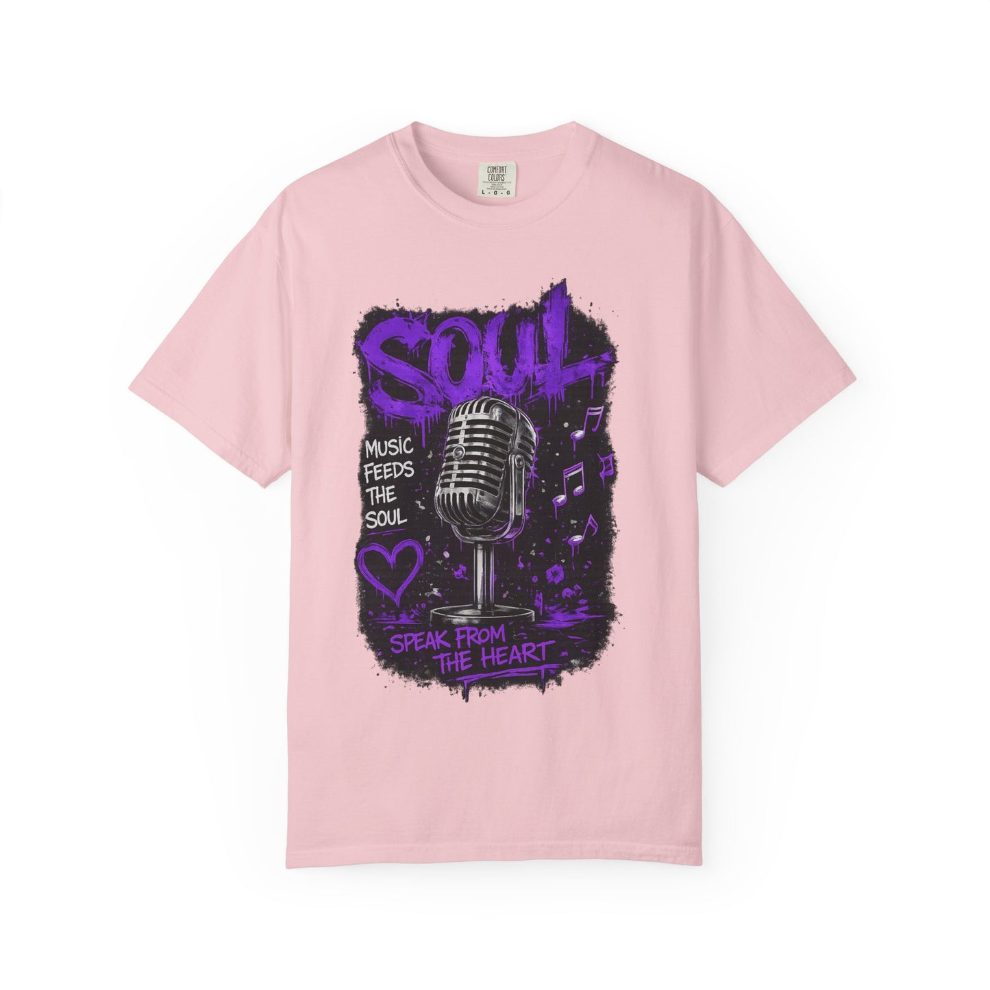 Soul Microphone T-Shirt — "Music Feeds the Soul" Vintage Mic Tee