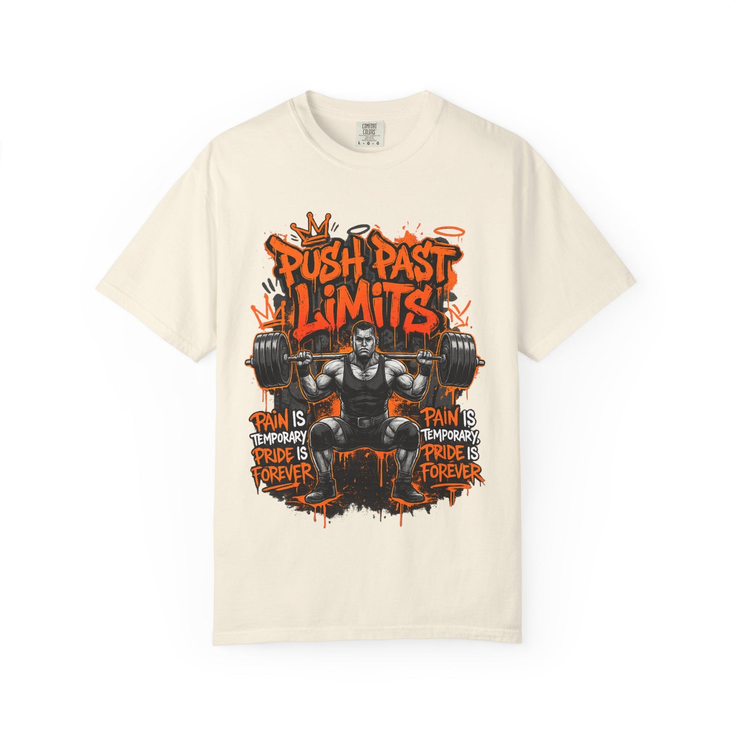 Push Past Limits weightlifting graphic tee | Motivational gym shirt