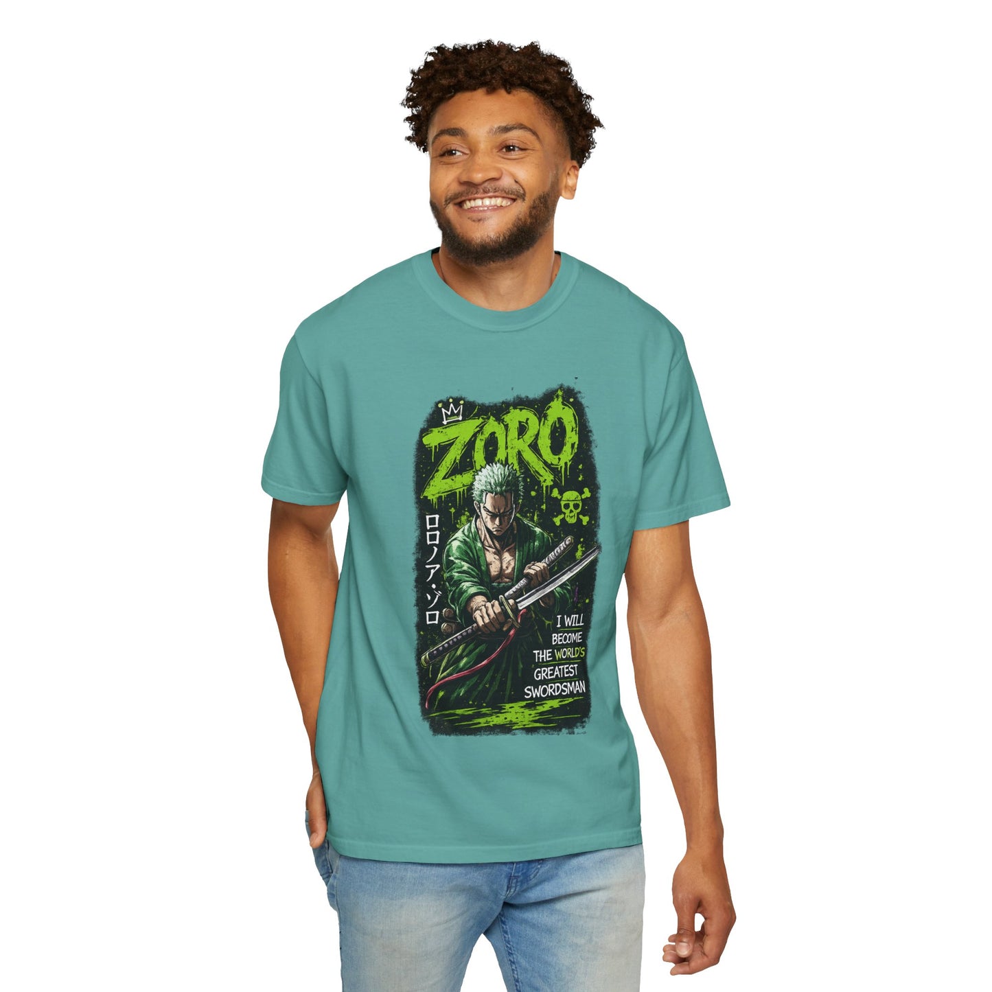 Zoro Graphic T-Shirt — 'I Will Become The World's Greatest Swordsman' Anime Tee