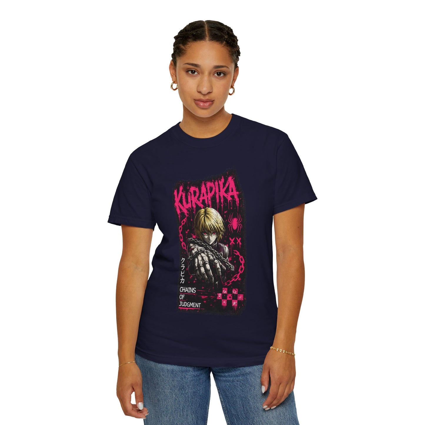 Kurapika Graphic T-Shirt — Anime Thriller 'Chains of Judgment' Tee