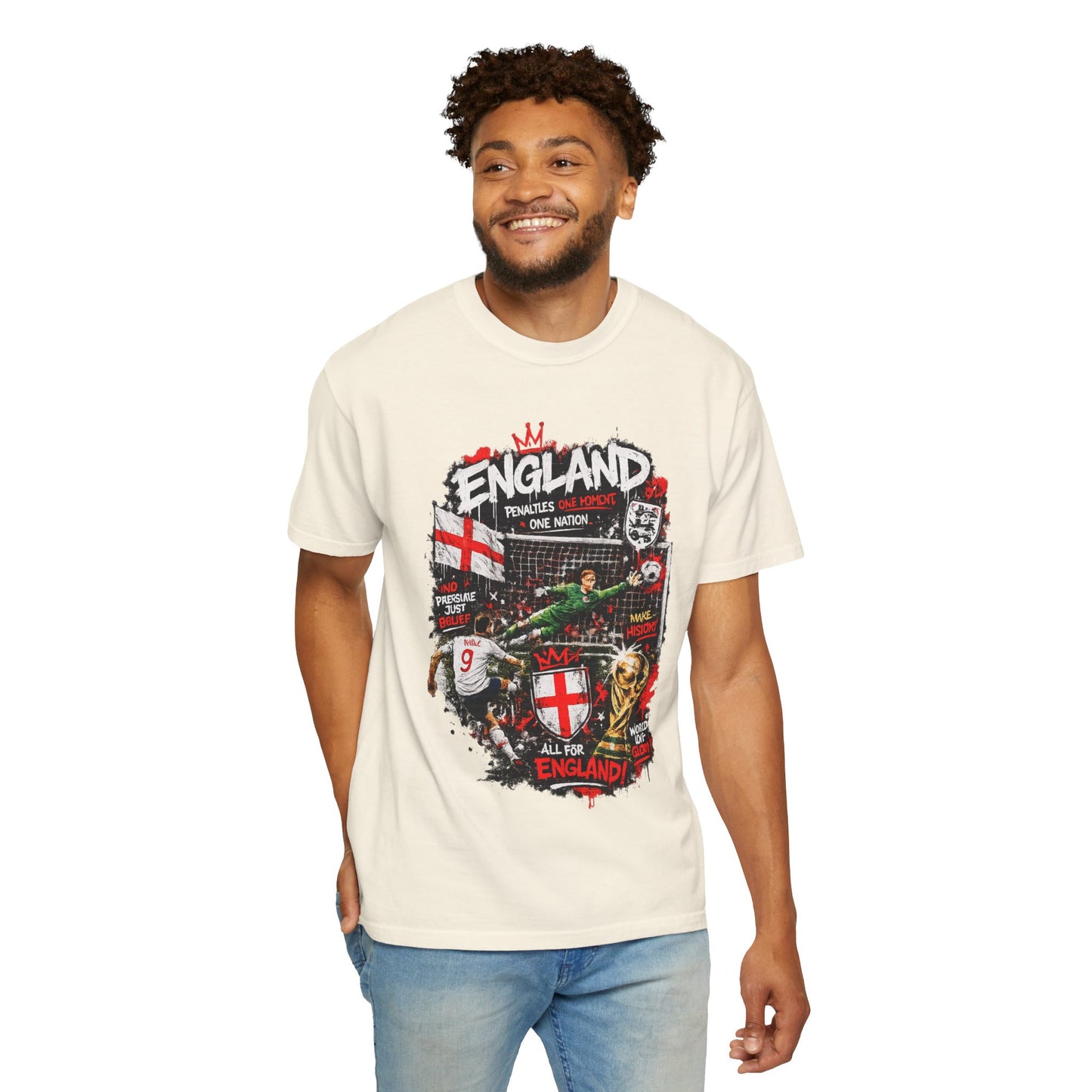 England Football Collage T-shirt | St George Cross, Soccer Icons