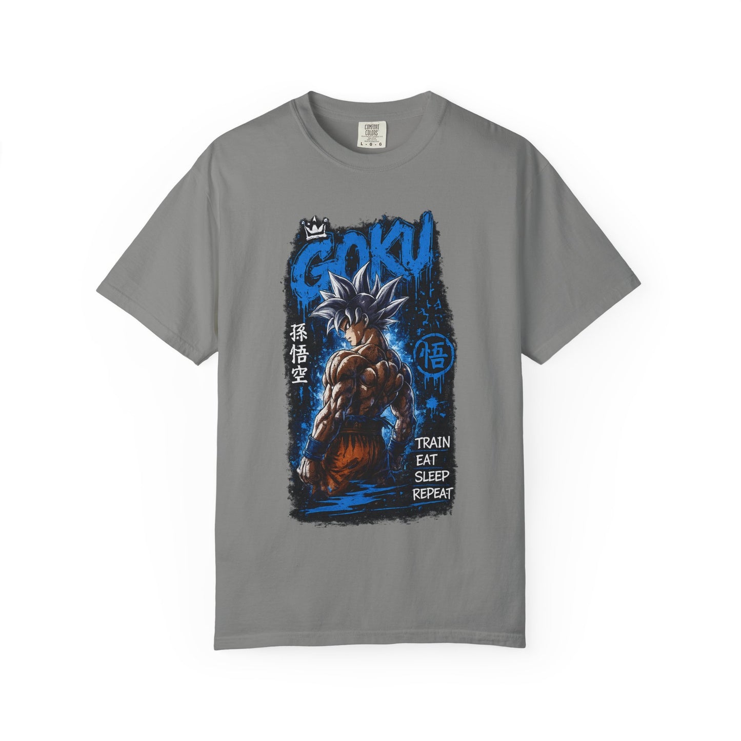 Goku Graphic T-Shirt — "Train Eat Sleep Repeat" Anime Tee