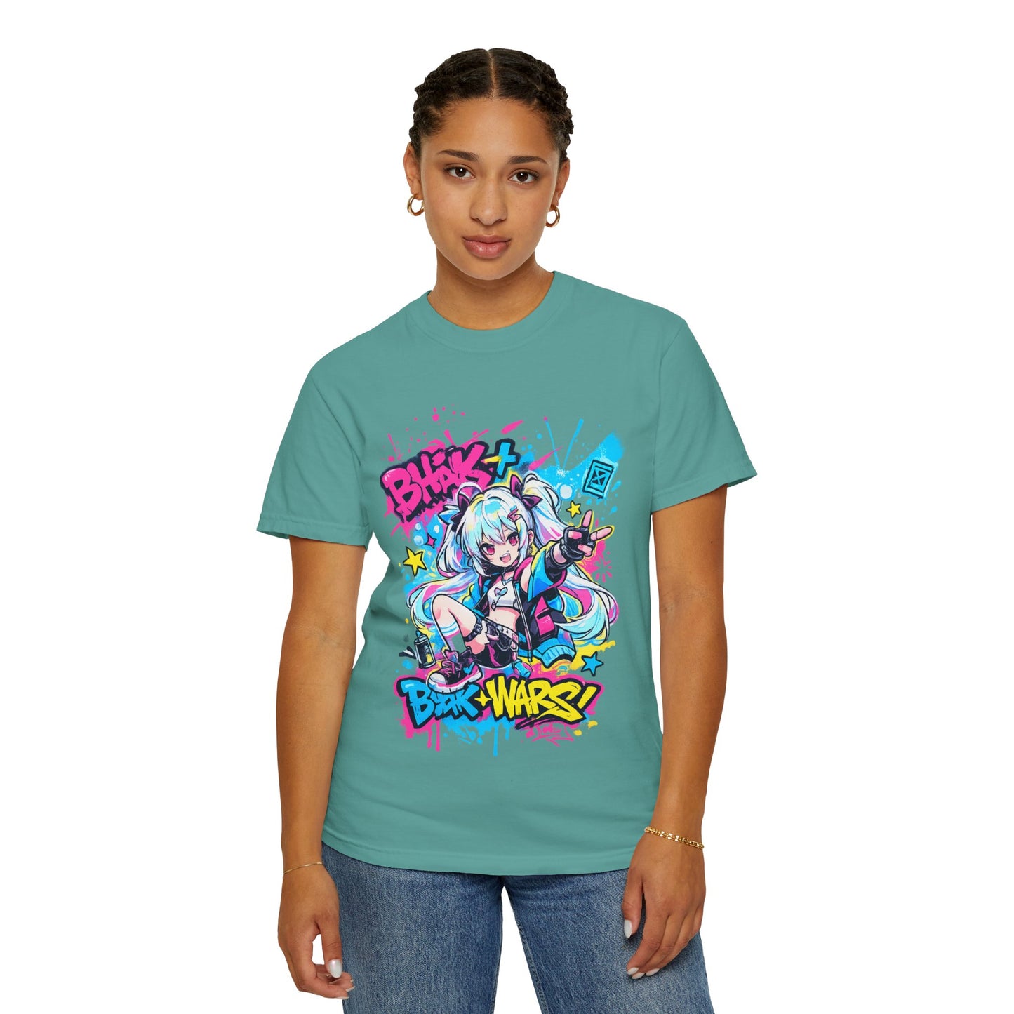 Anime Gamer Girl Graphic T-Shirt — "Blox Wars" Streetwear Tee