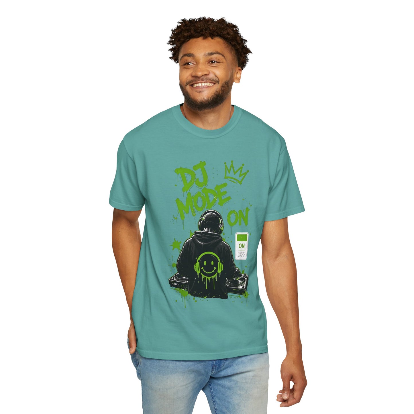 DJ Mode On T-Shirt — Neon Green DJ Graphic Tee