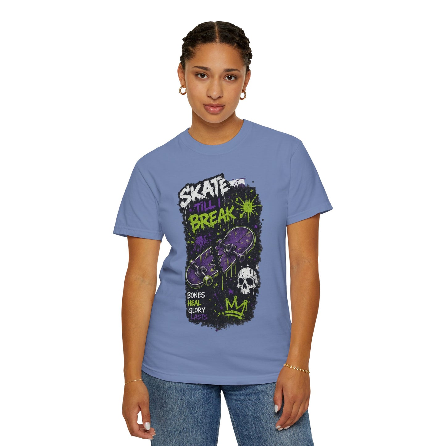 Skate Break Graphic T-Shirt — Skateboard Skull Streetwear