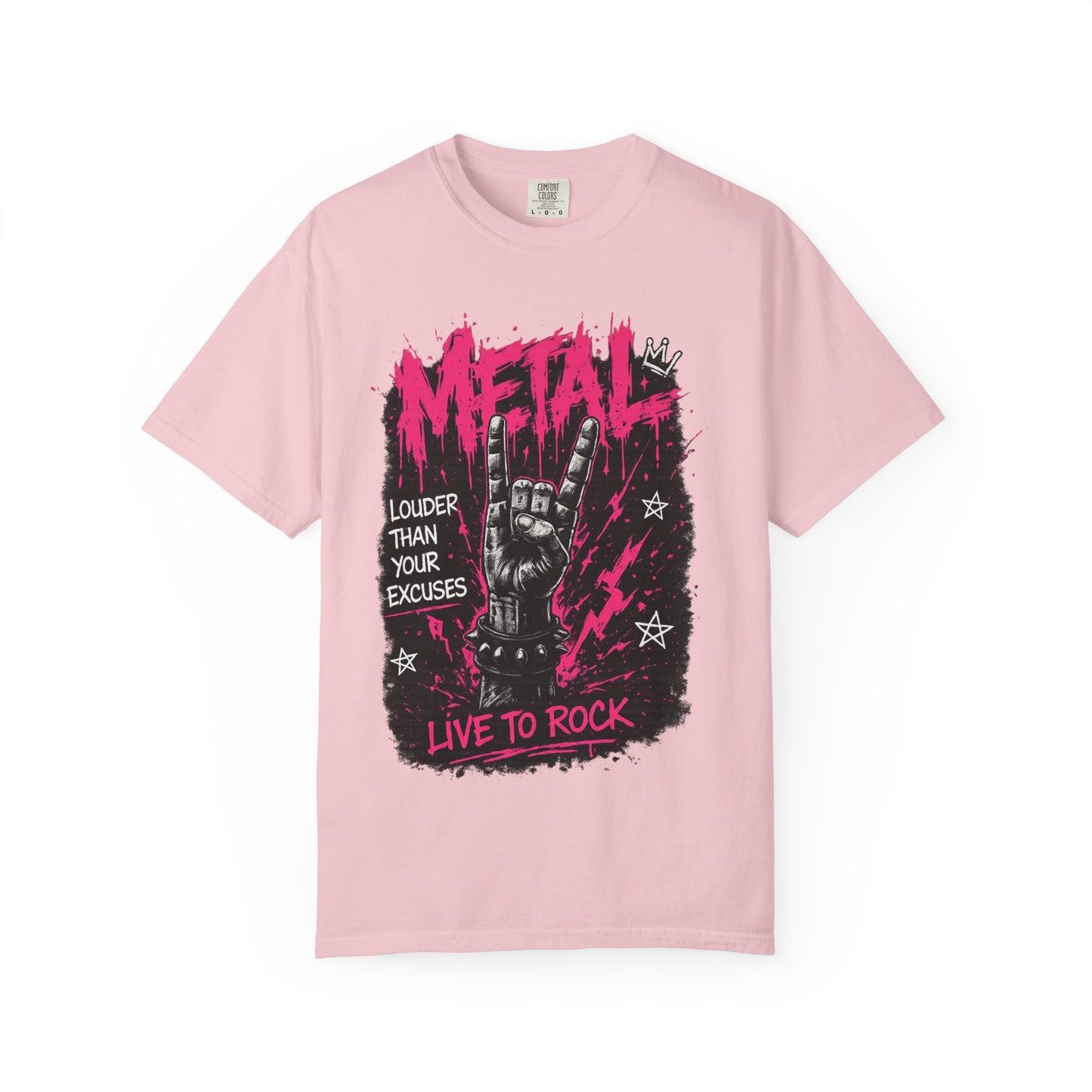 Metal "Live to Rock" T-Shirt — Louder Than Your Excuses Music Graphic Tee