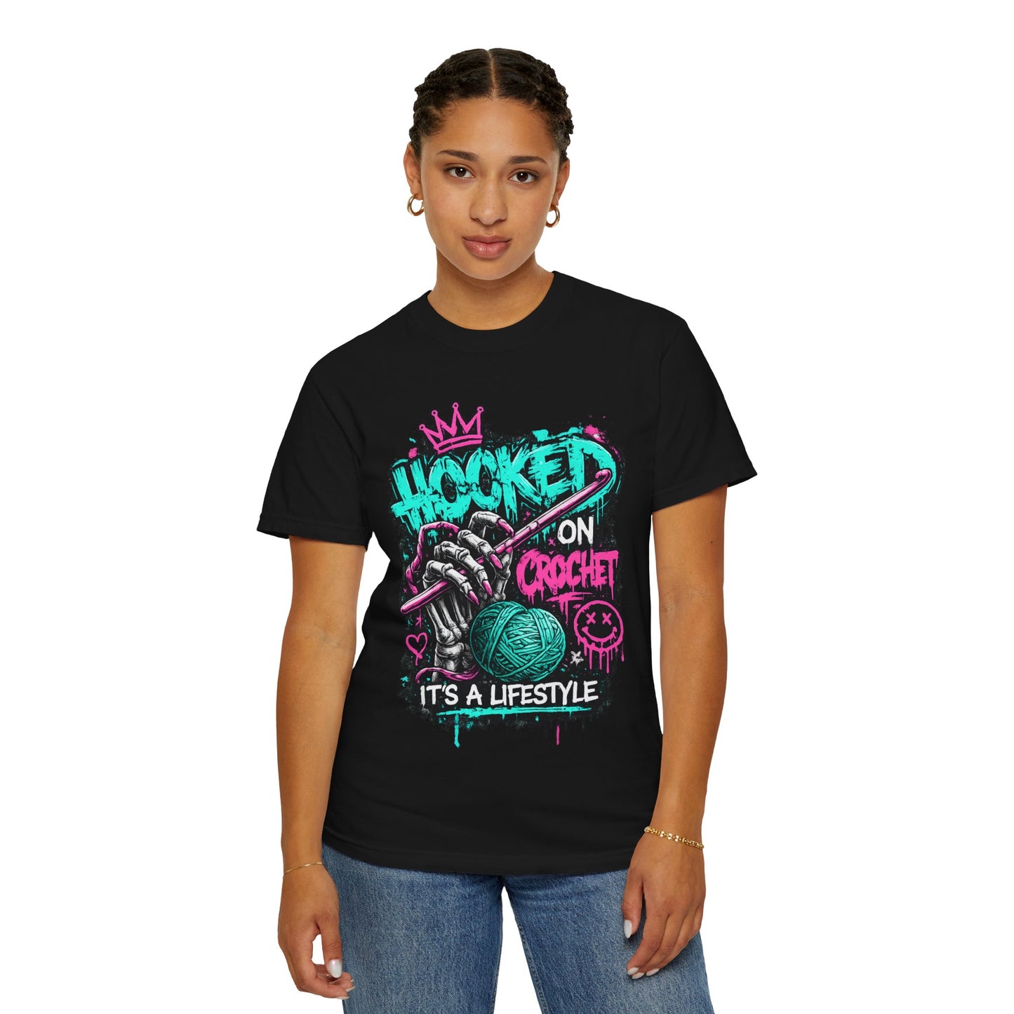 Hooked on Crochet T-Shirt — "It's a Lifestyle" Graphic Tee for Crochet Lovers