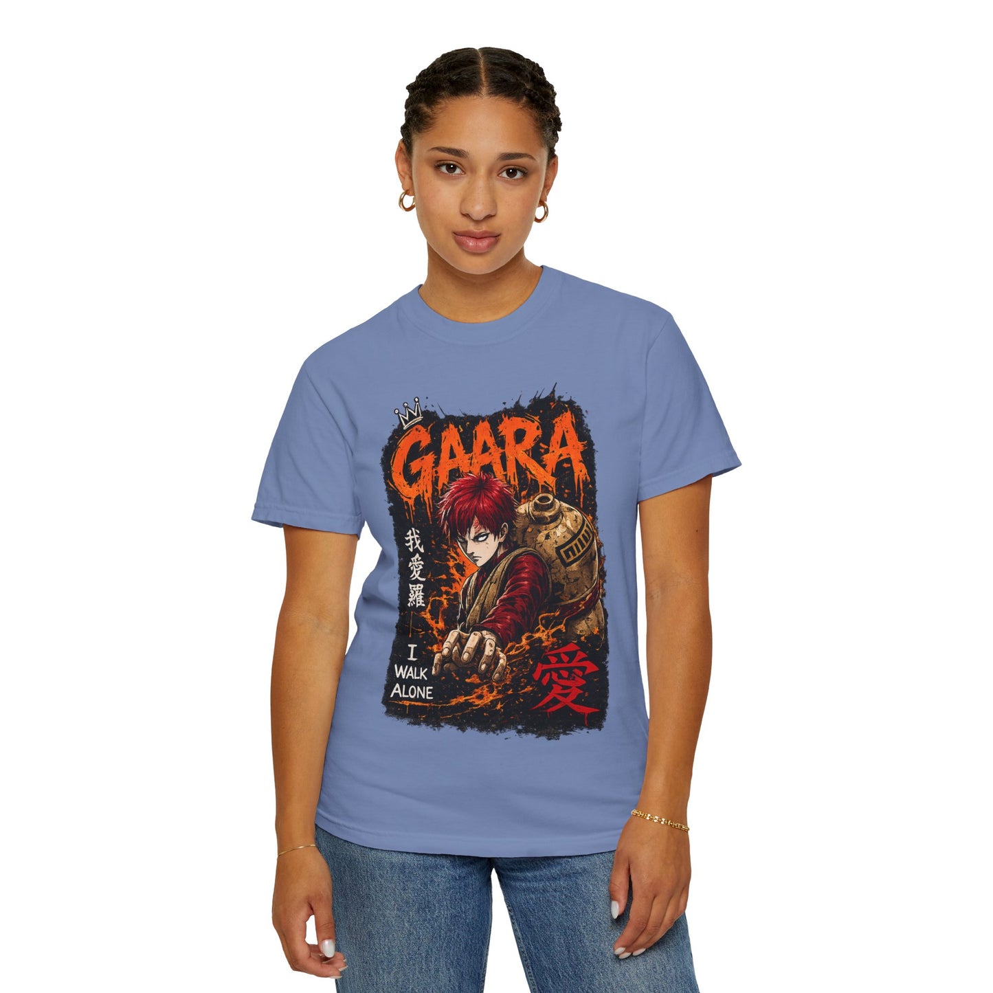 Anime Character Graphic T-Shirt — "I Walk Alone" Gaara Design